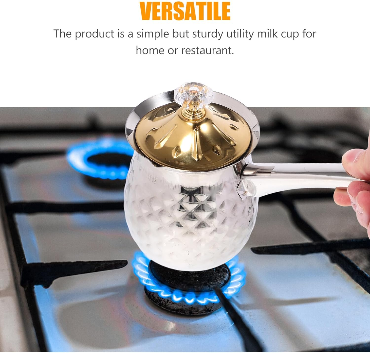 TEHAUX Wear-Resistant Stainless Steel Frothing Pitcher for Household Use Milk Steaming Cup with Smooth Anti-Rust Surface for Latte Art Espresso Cappuccino and Coffee Random Color image number 4