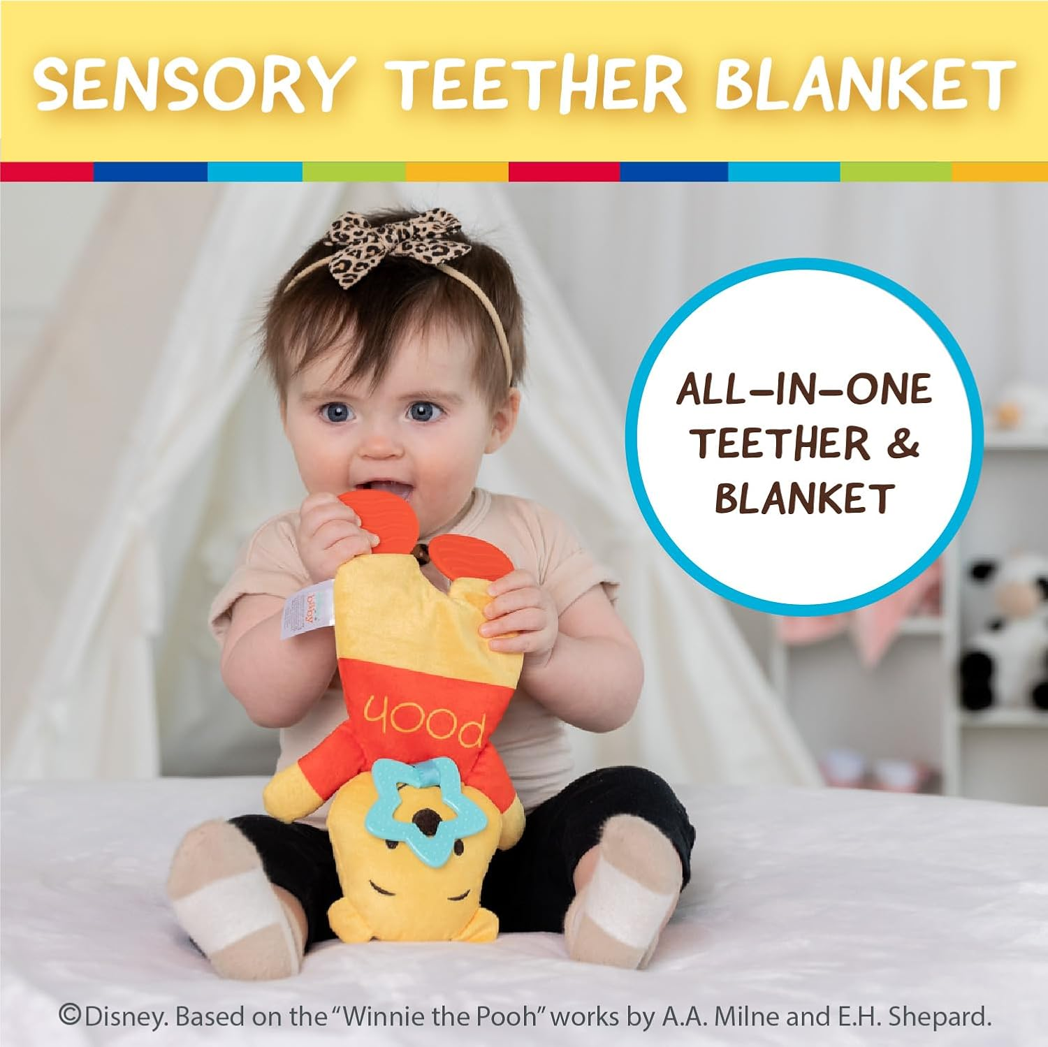 Winnie the Pooh Blanky Teether Toy image number 1