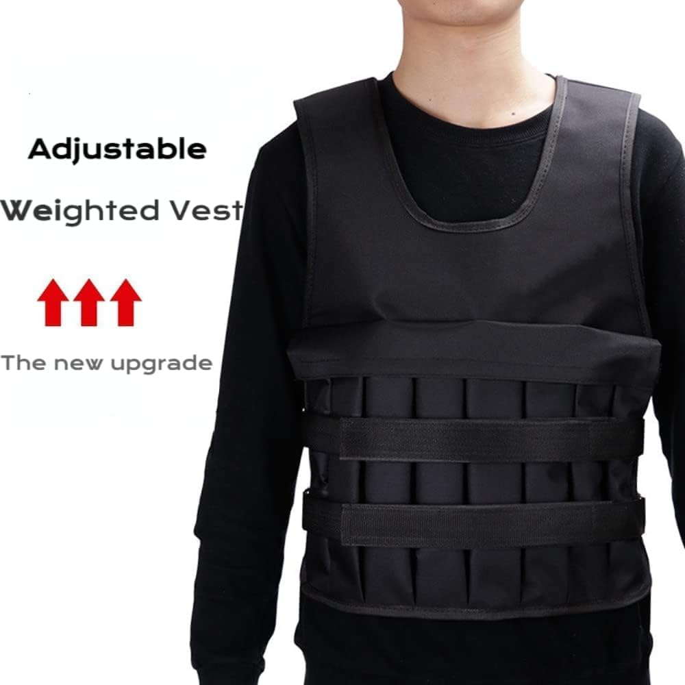Adjustable Weighted Vest for Women Men 5Kg 8Kg 10Kg 15Kg 20Kg, Weight Workout Vest for Strength Training, Running, Fitness, Walking, Weight Loss, Training, Weightloss - 10Kg-Black image number 4