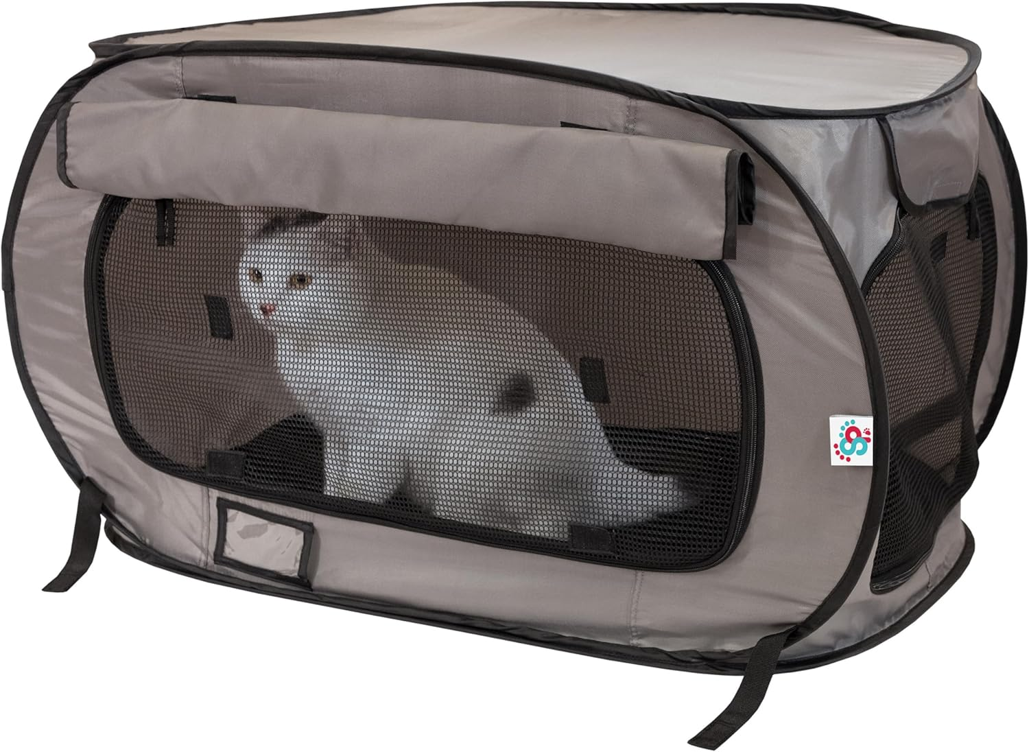 Sportpet Designs Large Pop Open Kennel, Portable Cat Cage Kennel, Waterproof Pet Bed, Carrier Collection image number 1
