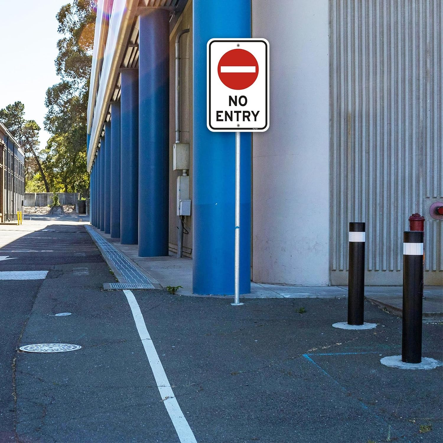 No Entry Sign, Reflective Do Not Enter Metal Signs, 12 X 18 Inches Rust-Free Aluminum, UV Protected, Easy Mounting Metal Warning Safety Signs (White-No Entry) image number 1