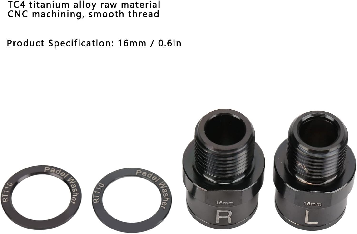 Bike Pedal Extenders, 16Mm Bicycle Pedal Extensions Lengthening Shaft, Titanium Alloy Extended Pedal Spacer Bike Pedal Extension Shaft for Mountain Bikes Road Bikes image number 4