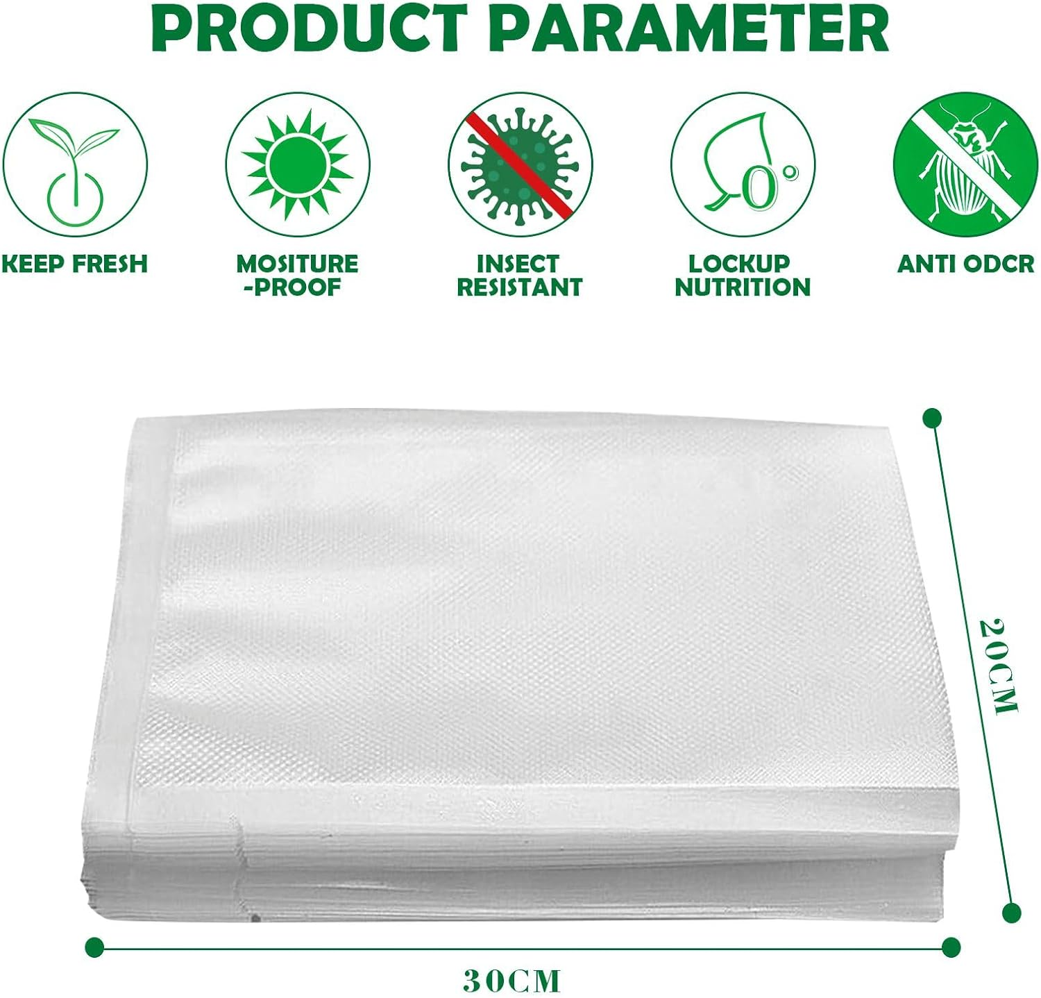 20X30Cm Vacuum Sealer Bags 50Pack, BPA Free Food Storage Bags, Heavy-Duty, Compatible with All Vacuum Sealers, Perfect for Sous Vide, Freezing, and Meal Prep image number 1