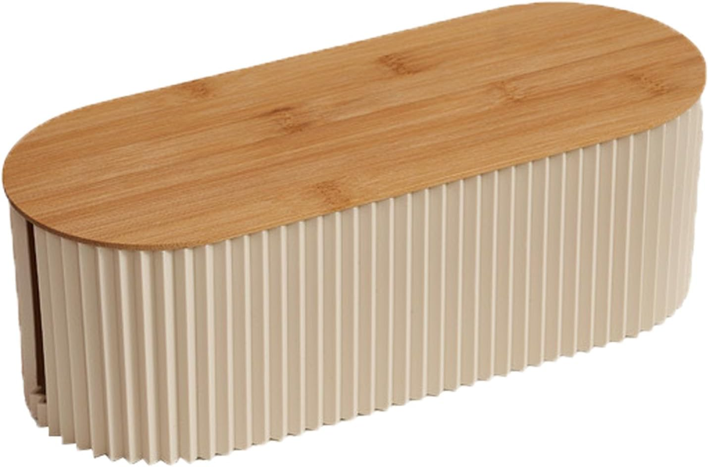 Loimon Bamboo Cable Box Organizer 33Cm | Cord Hider with Charging Hub Tray, Desk Cable Management Box for Office/Home | Hide Power Strips & Cords in Style