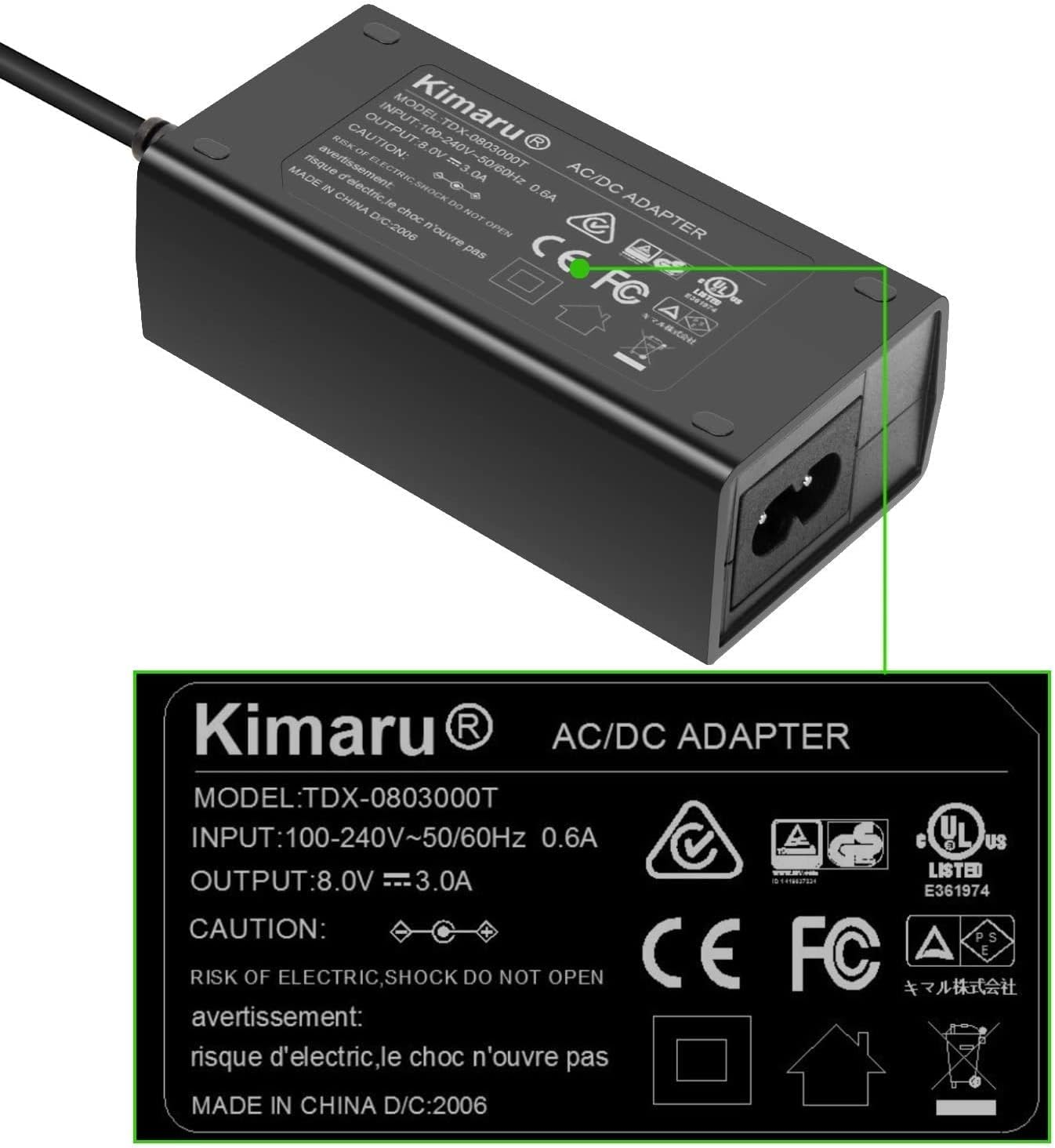 Kimaru ACK-E6 AC Power Adapter LP-E6 LP-E6N Dummy Battery DR-E6 DC Coupler Kit for Canon EOS 80D,70D,60D, 5D Mark II,5D Mark IV,6D,6D Mark Ii,60Da,7D,7D Mark Ii,5Ds, 5Ds R,90D,EOS R,R5,R6 Cameras. image number 6