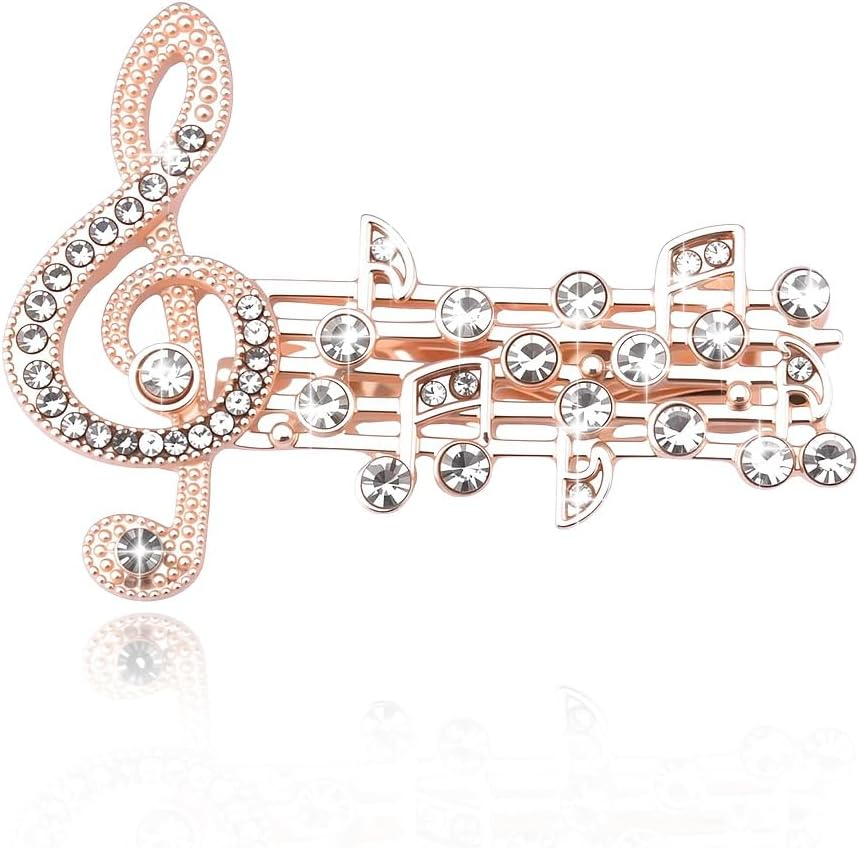Rhinestone Music Note Brooch Pin for Women Gold Music Clef Brooches for Music Lovers Student Teachers Graduation Musical Themed Gift Pianist Singer Musician Christmas Birthday Gifts image number 4