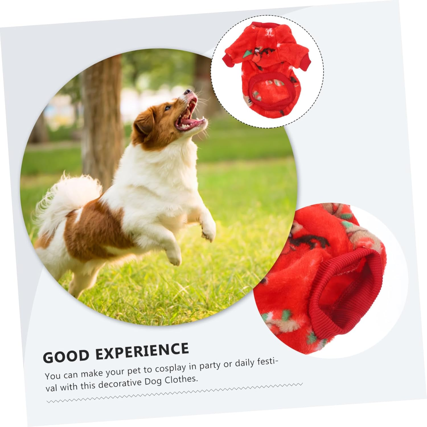 SUPVOX Pet Deer Head Clothing Christmas Puppy Costume Comfortable Xmas Dogs Costume Skin-Friendly Winter Dog Clothing for Christmas Party Warm Puppy Clothes for Warm Coats image number 3