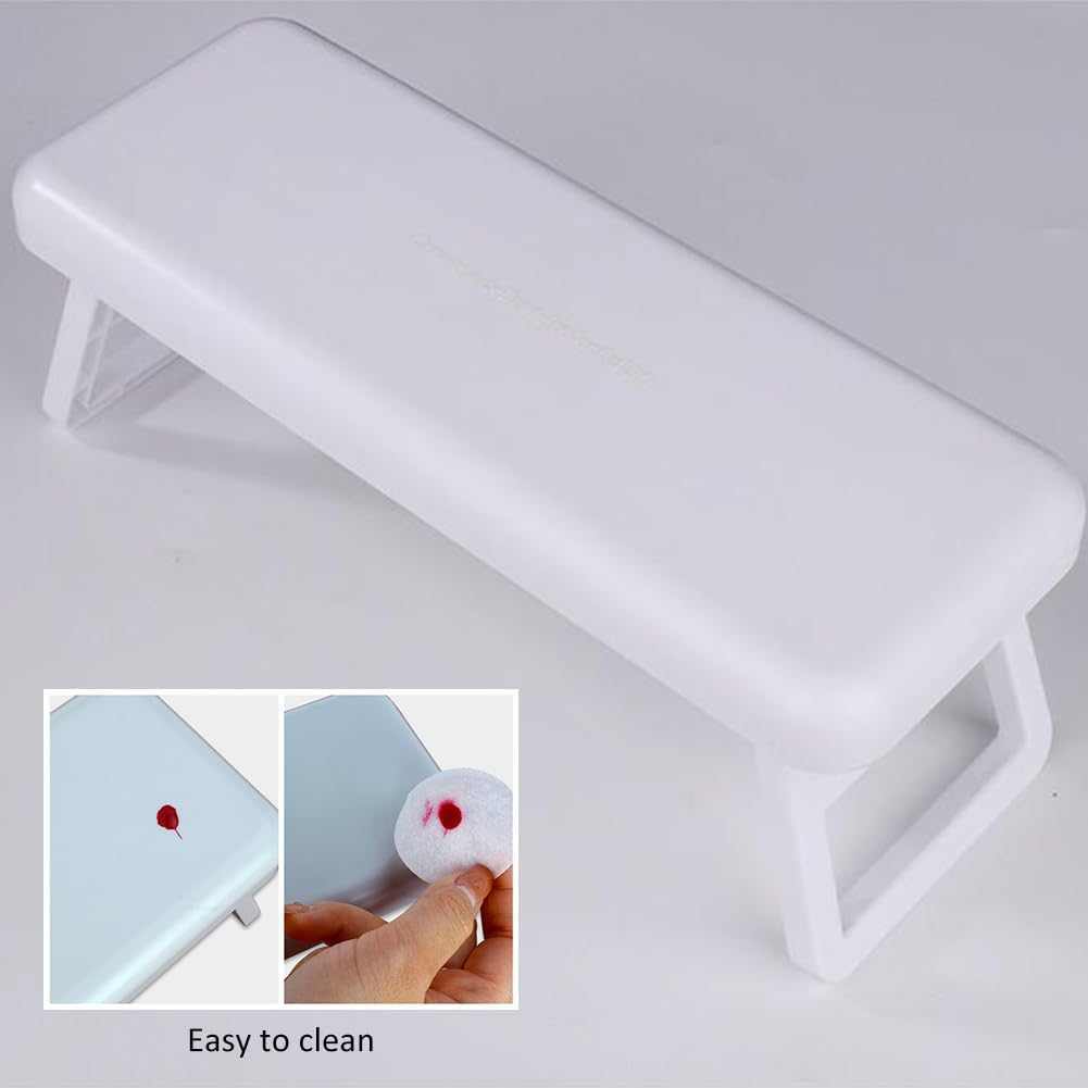 Helweet Nail Arm Rest Cushion, Nail Hand Cushion, Manicure Hand Rest, Nail Cushion Cushion, Nail Studio Cushion, for Manicure Salon, Hand Care, Reduce Hand Pressure, 27.9 X 10.5 Cm (White) image number 3