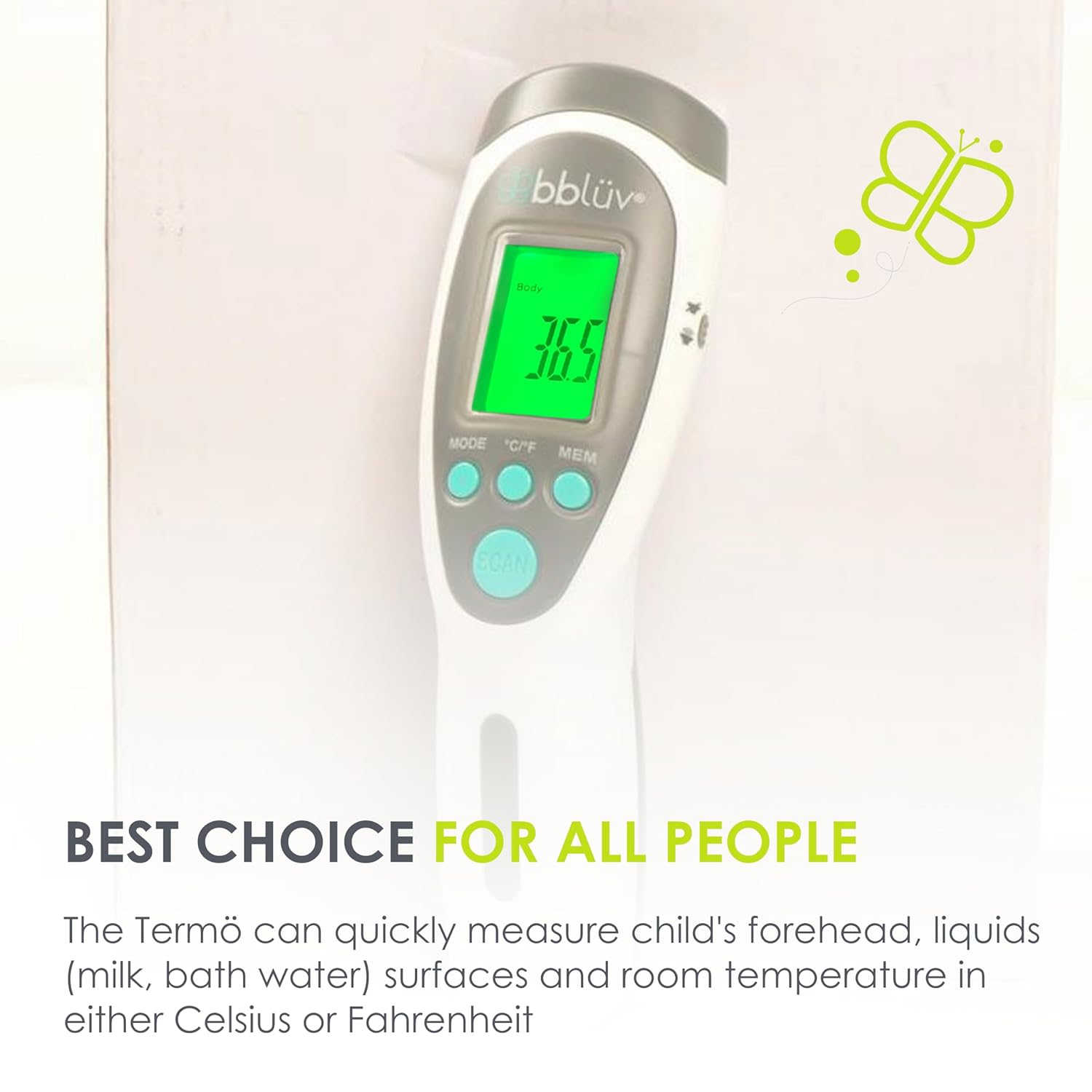 Termo &ndash; 4-In-1 Infrared Digital Thermometer, Easy to Use with LCD Light and Audible Alarm, Non-Contact Forehead Temperature for Adults and Kids image number 4