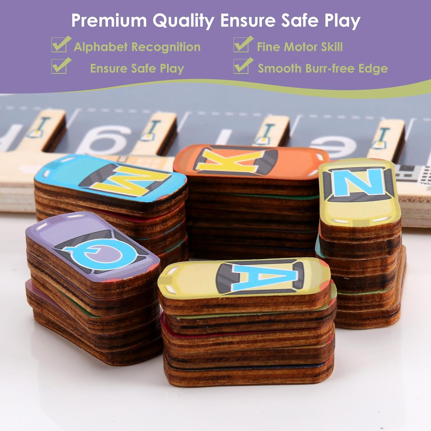 Magnetic Alphabet Maze &ndash; Parking Lot and Alphabet Maze Fun Learning Toys for Toddlers 3-4-6 Years Old ， Puzzle Toys for Letter and Color Recognition, Dexterity image number 4