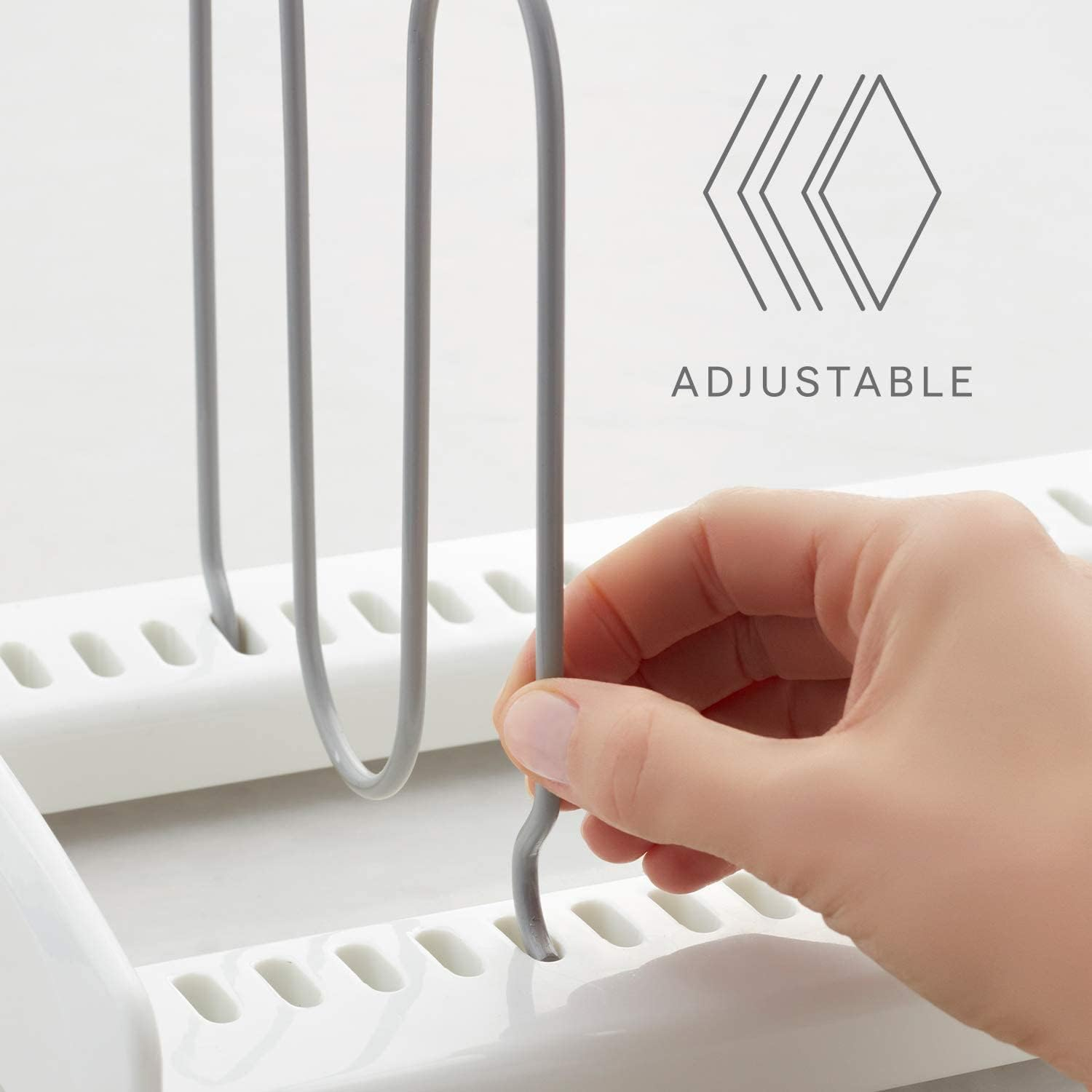 Youcopia Storemore Adjustable Pan and Lid Rack, Pot Lids and Pans Organizer for Kitchen Cabinet Storage, Standard, White image number 3