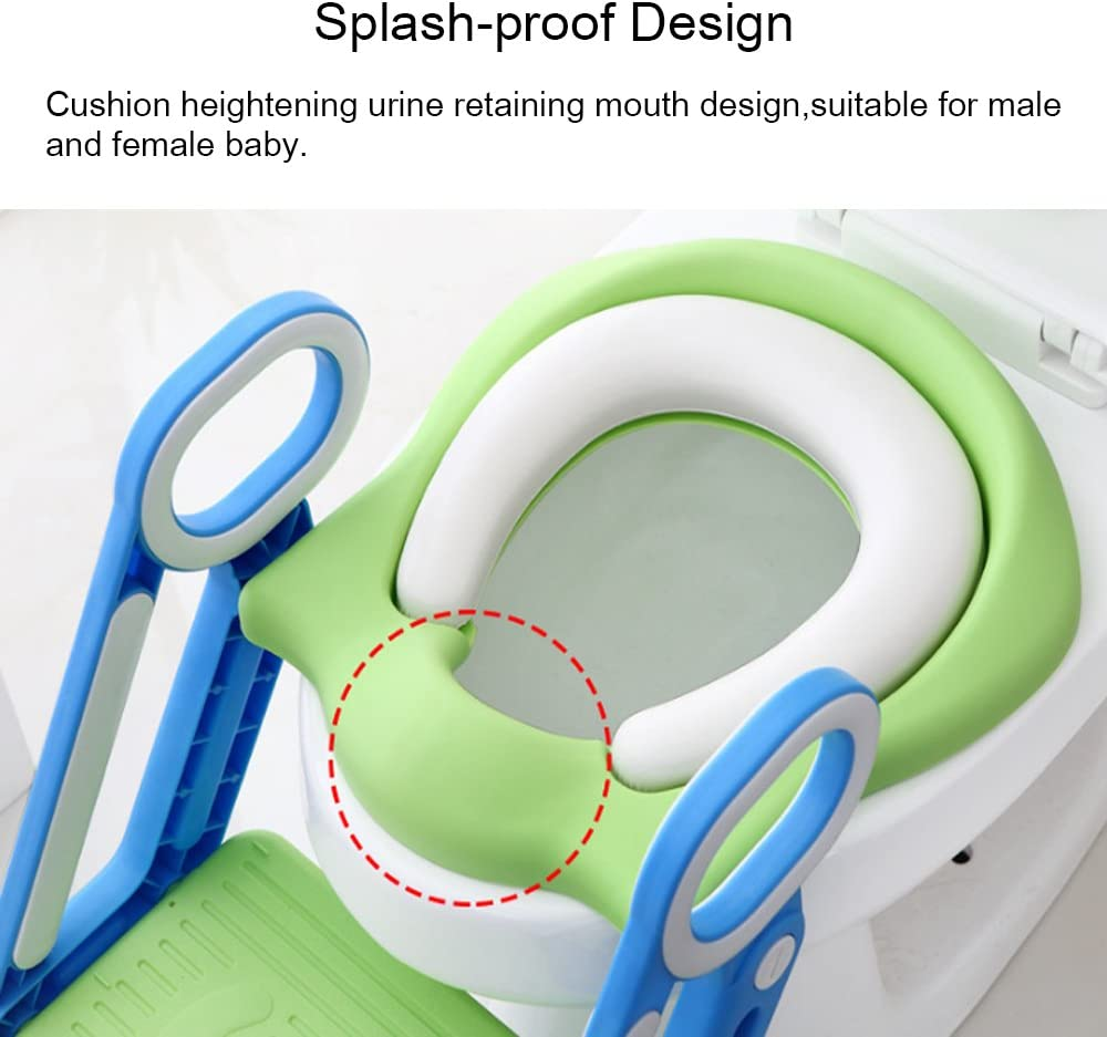 Potty Training Seat for Kids, ITOY&IGAME Toilet Seat for Potty Training Step Trainer Ladder Toilet Training Potty Seat Sturdy Comfortable Built in Non-Slip Steps Soft Pad for Baby Boys Girls image number 3
