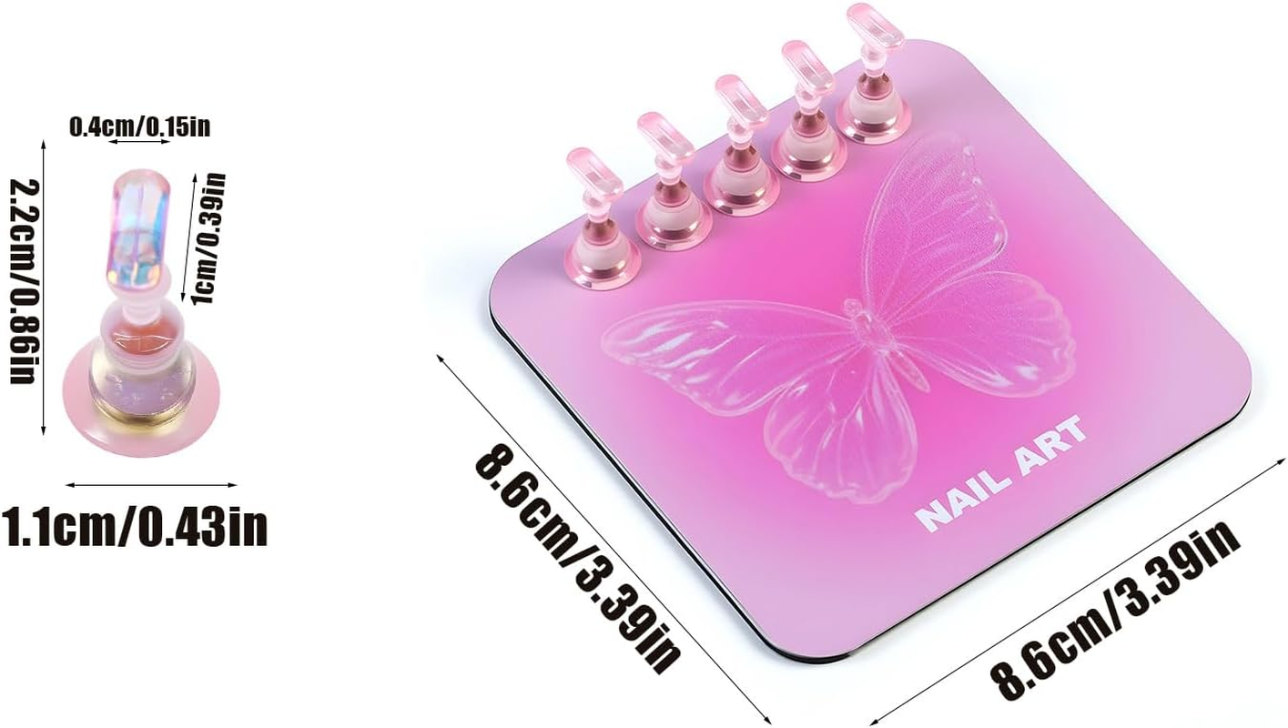 Press on Nail Stand,Magnetic Base for Painting Tool Supplies - Nail Tips Practice Stand,For Home Travel Vacation Art School Apartment Parties image number 3