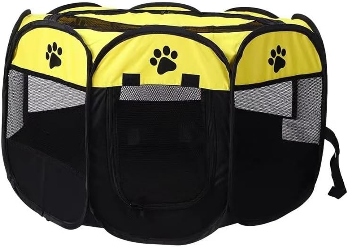 Portable Pet Pen, Collapsible Pet Exercise Tent, Indoor Outdoor Pet Pen for Small Dogs Dogs Cats Rabbits Kennel House Playground, Indoor Outdoor Travelling Camping Use ( Color : a , Size : 91*91*58Cm