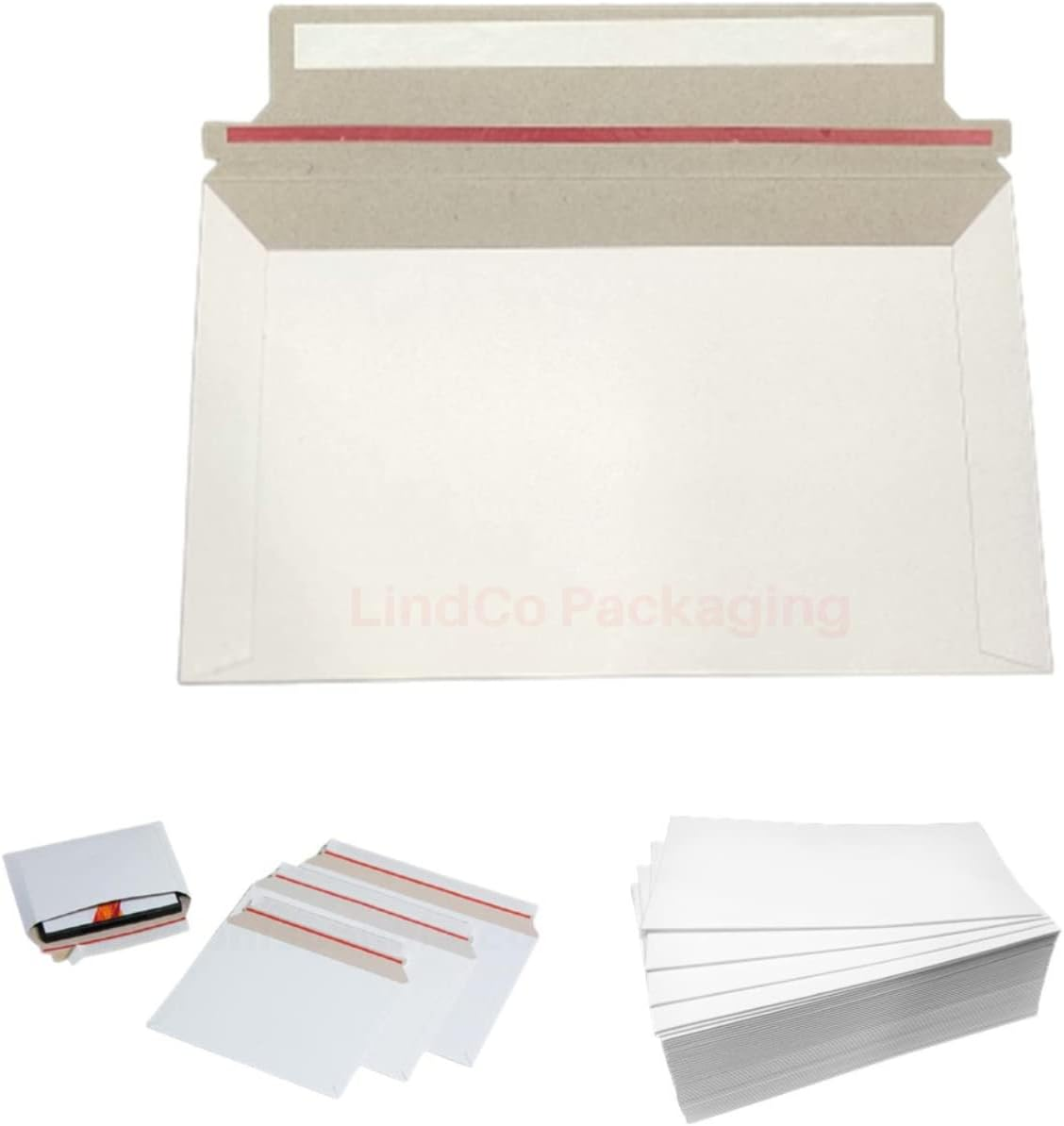 50 Pack A4 Business Document Envelopes - White Cardboard Mailing Wallets 325X235Mm - Self Seal Shipping Pack for Catalogues & Magazines image number 1