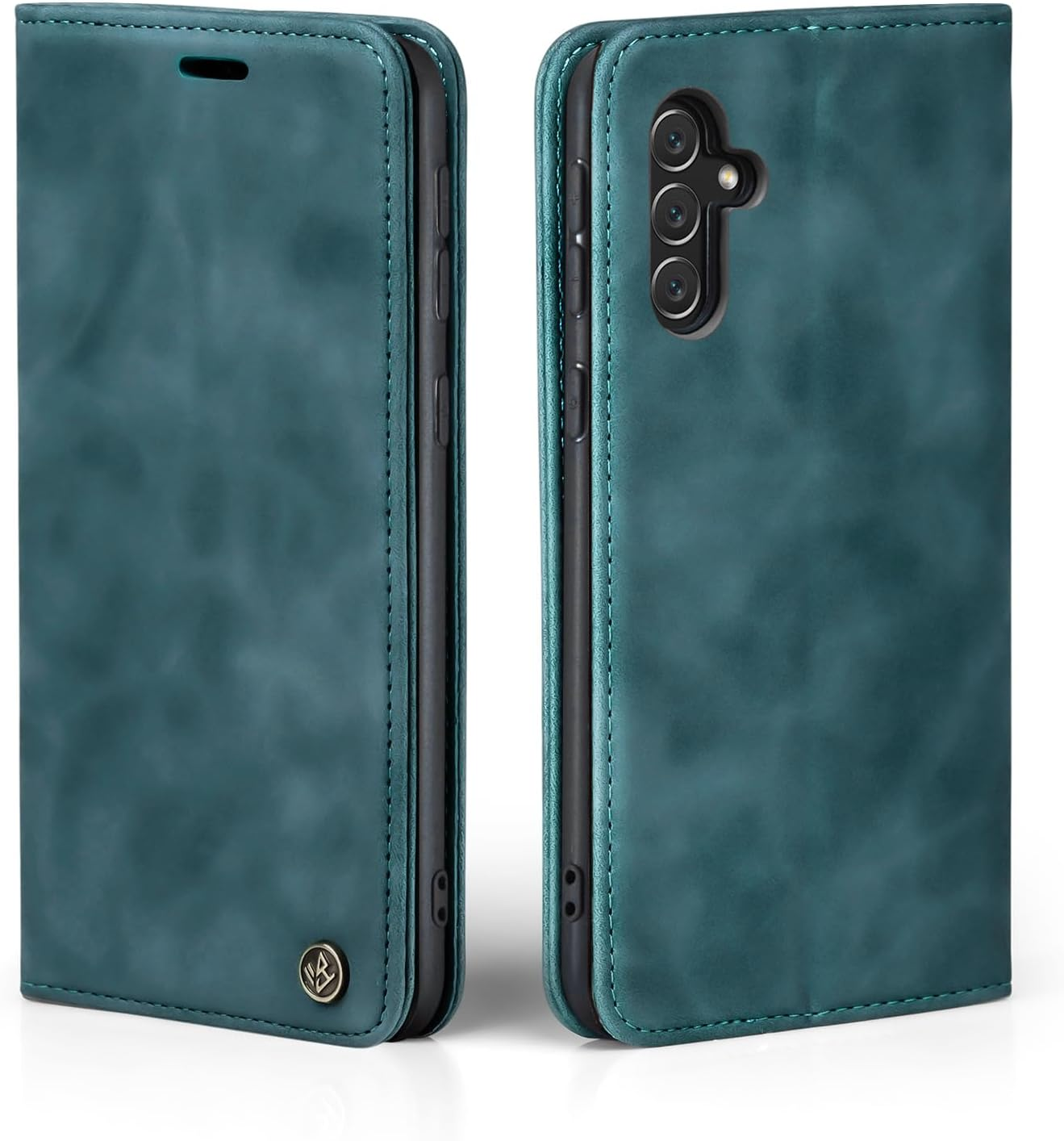 LBH Mobile Phone Case for Samsung Galaxy A36 5G in Wine Red with Card and Money Compartment Smartphone Case with Stand Function Flip Case Protective Cover Magnetic Closure Vintage