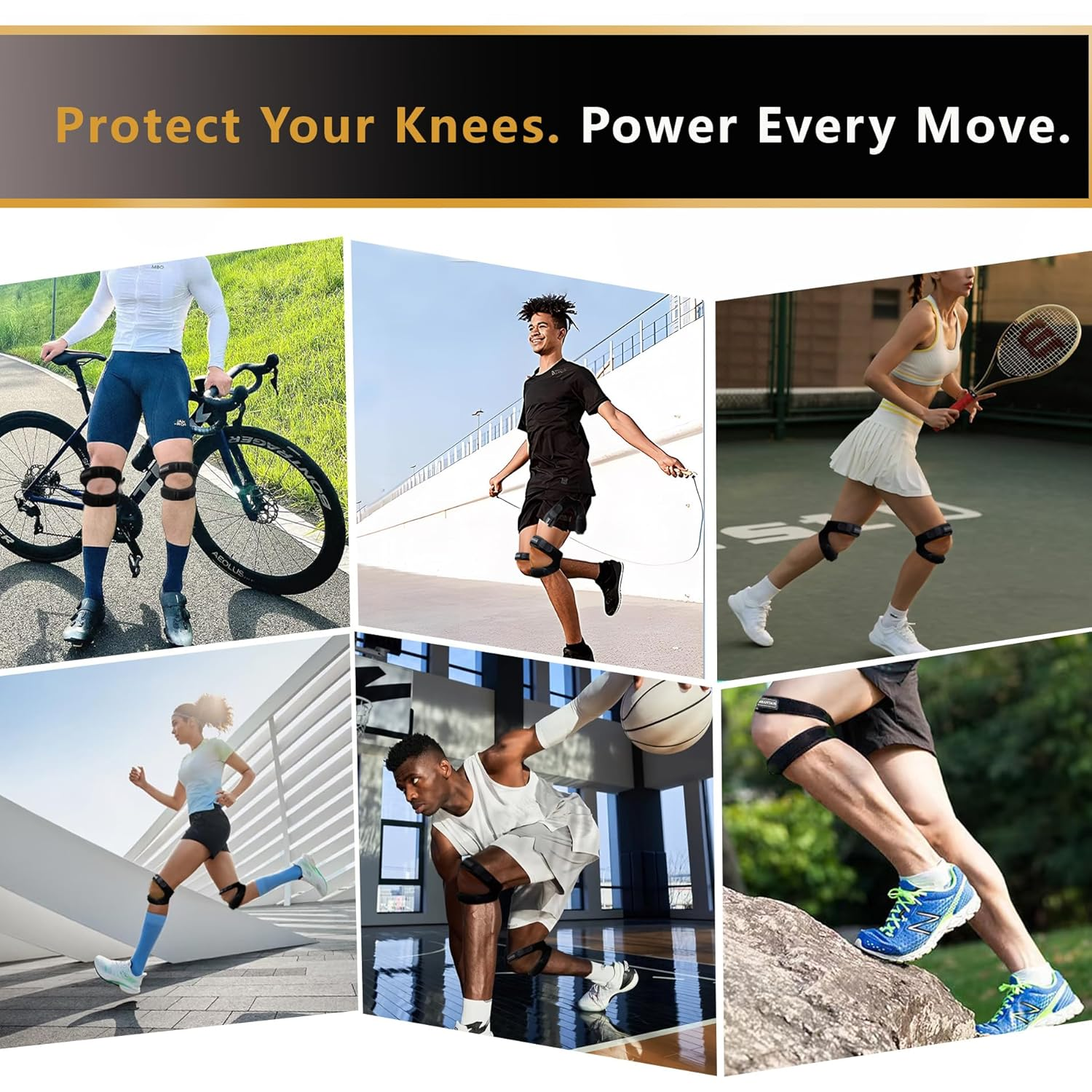 MEANTAUS Adjustable Dual Patella Knee Strap for Men & Women - Lightweight Support for Jumper'S Knee, Patellar Tracking Disorder, Arthritis | Running, Basketball (2-Pack, Black, M) image number 4