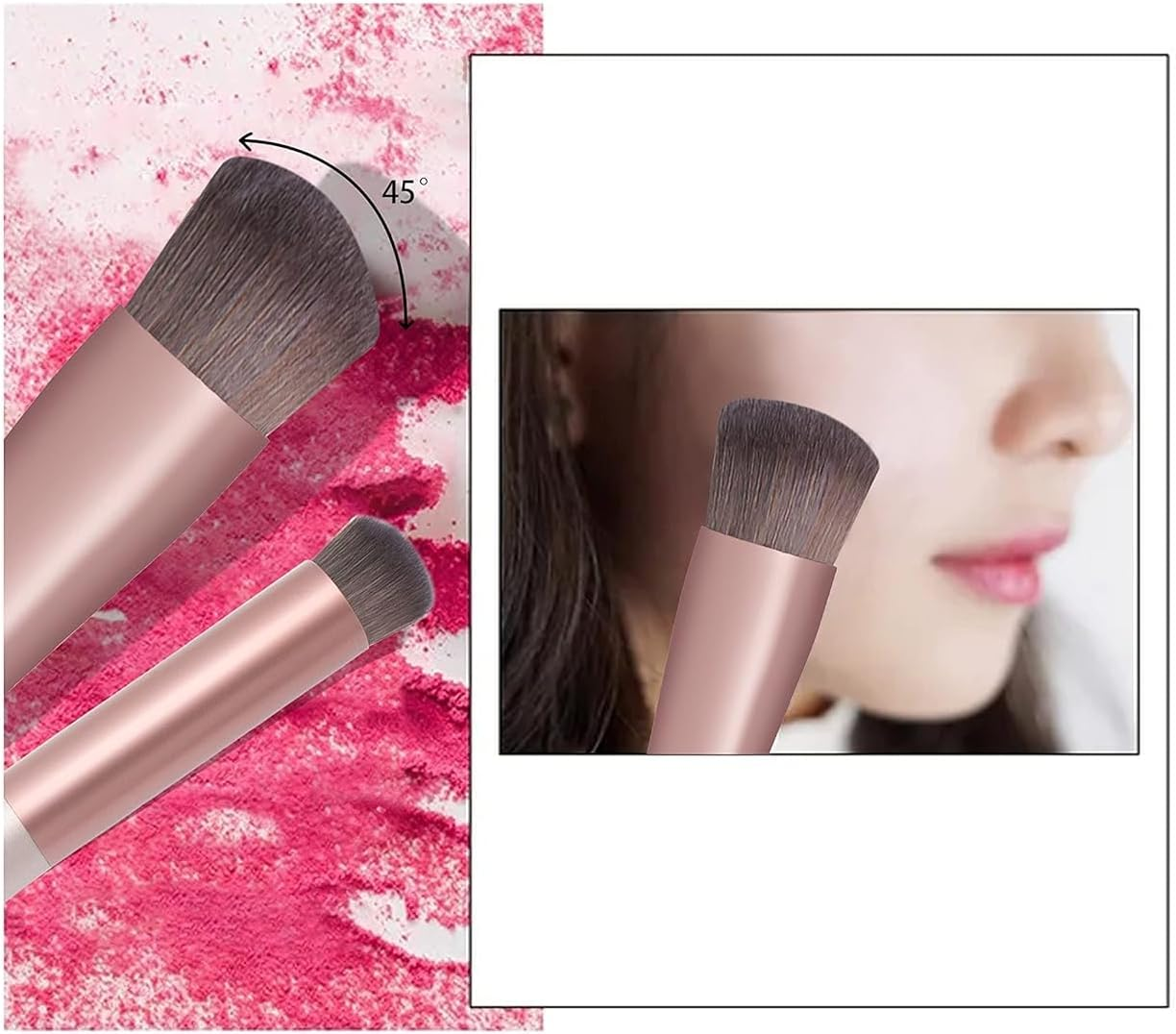 Foundation & Concealer Brush - Kabuki & Contour Makeup Brush - Portable, Wipes Foundation, Blush, Highlighter & Eye Shadow image number 5