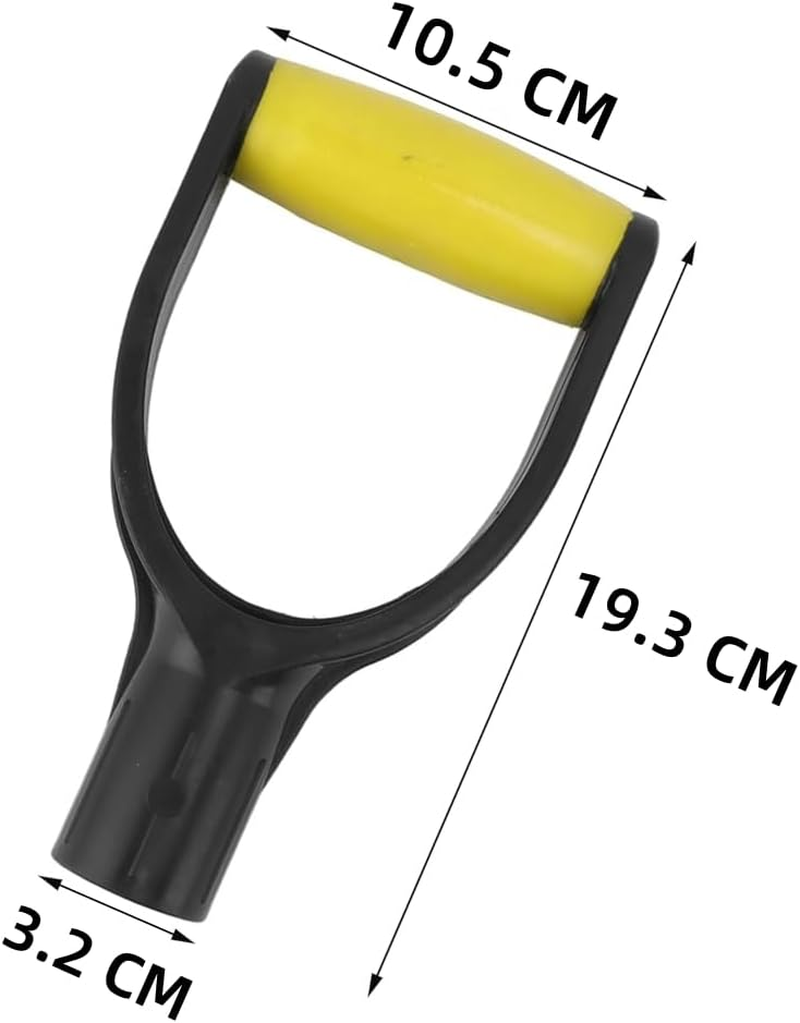 Shovel D Grip Handle 3.2Cm Inner Diameter Shovel Replacement Handle Silicone Grip Reinforcement Snow Shovel Handle Tool Garden Shovel (Black and Yellow) - Black And Yellow image number 3