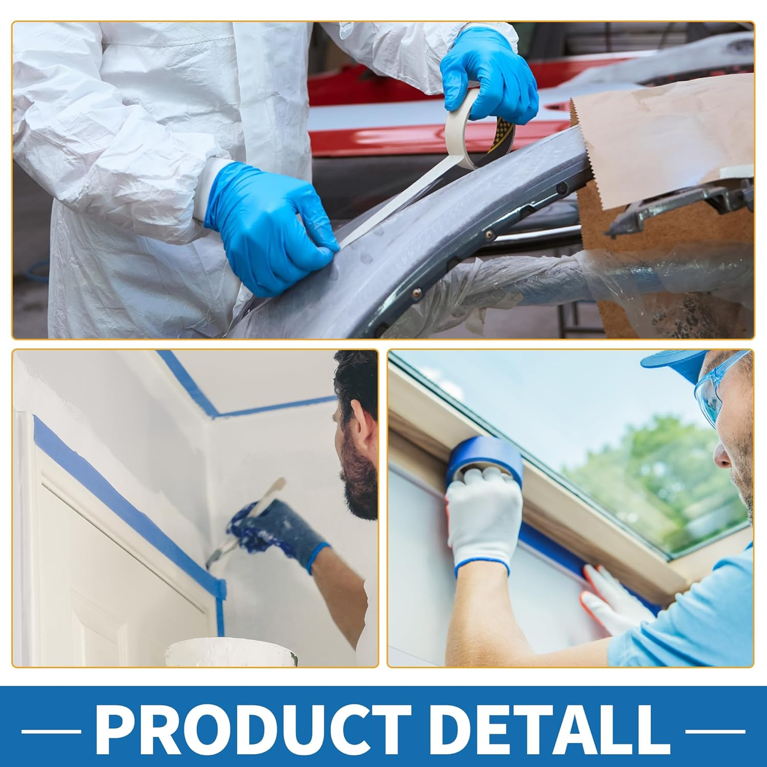 X AUTOHAUX Painters Tape Easy Removal 0.5 Inches X 52.5 Yards Masking Master Tape Red