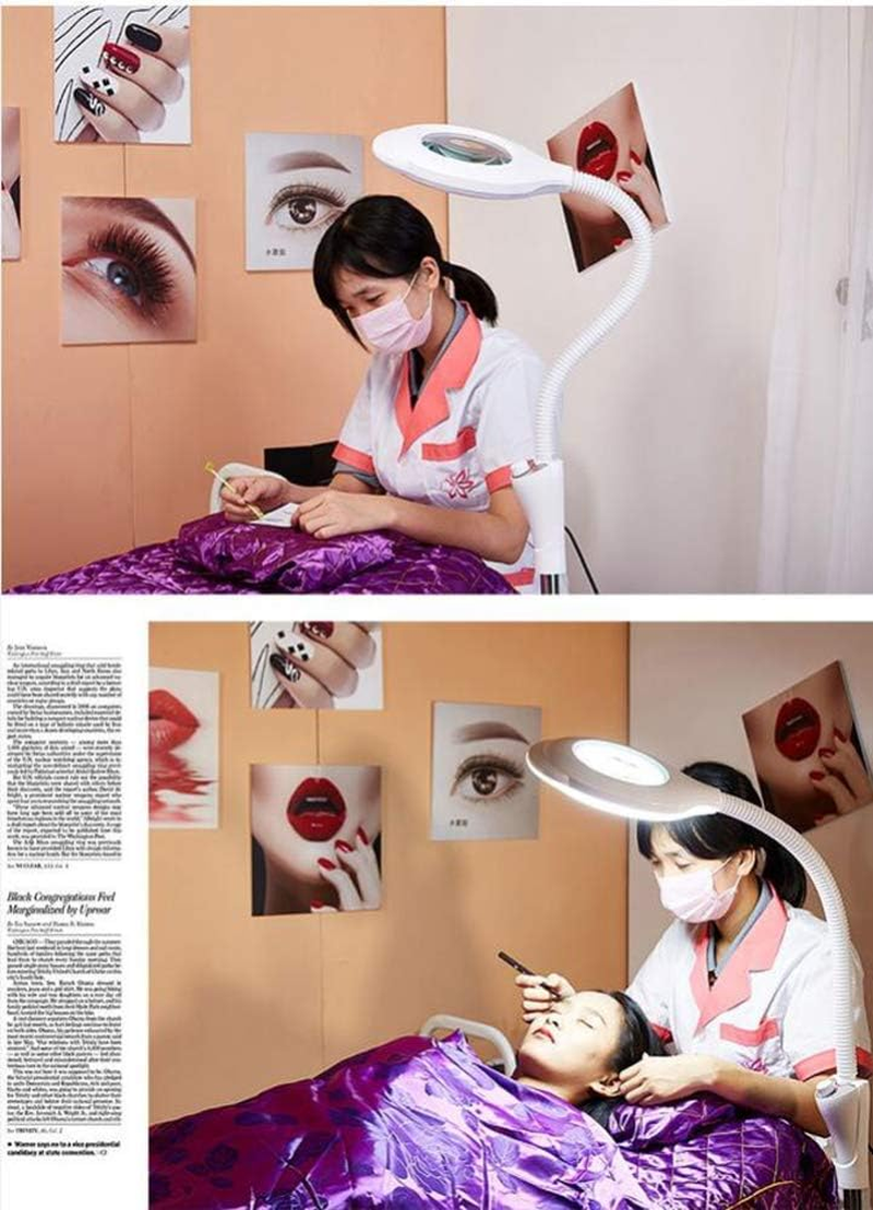 16X Magnification Magnifying Glass with Light Wheeled Floor Standing Hands Free Illuminated Adjustable Magnifier Lamp 360&deg; Rotation Adjustment Reading Crafts Hobbies XXZ image number 5