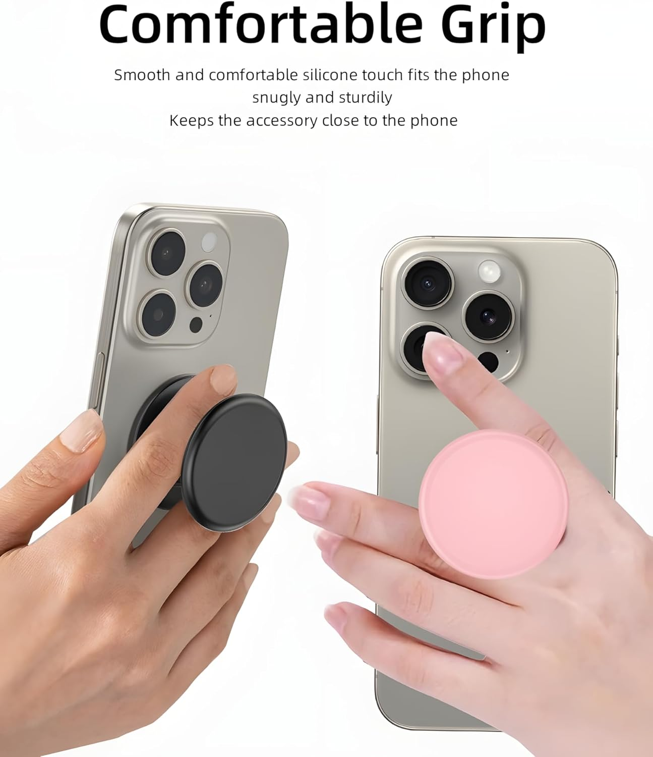 Drimzate Silicone Phone Grip with Expanding Kickstand, Cell Phone Holder for Hand，Pink - Green+White image number 3