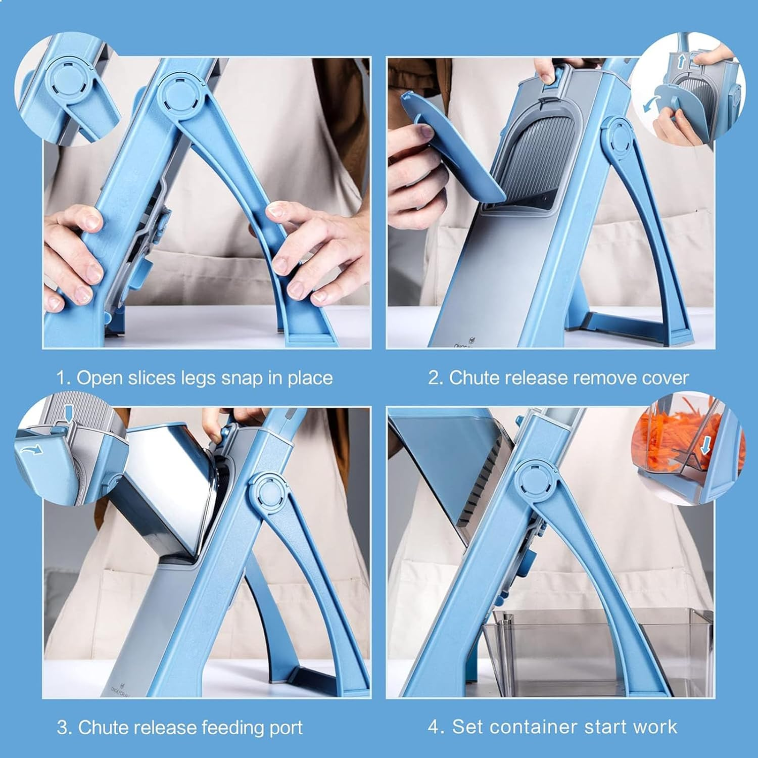 Heyinova Vegetable Cutter,Adjustable Vegetable Food Slicer Chopper,Multifunctional Kitchen Utensils,Potato and Fruit Slicer Suitable for Restaurants and Home Kitchens image number 2