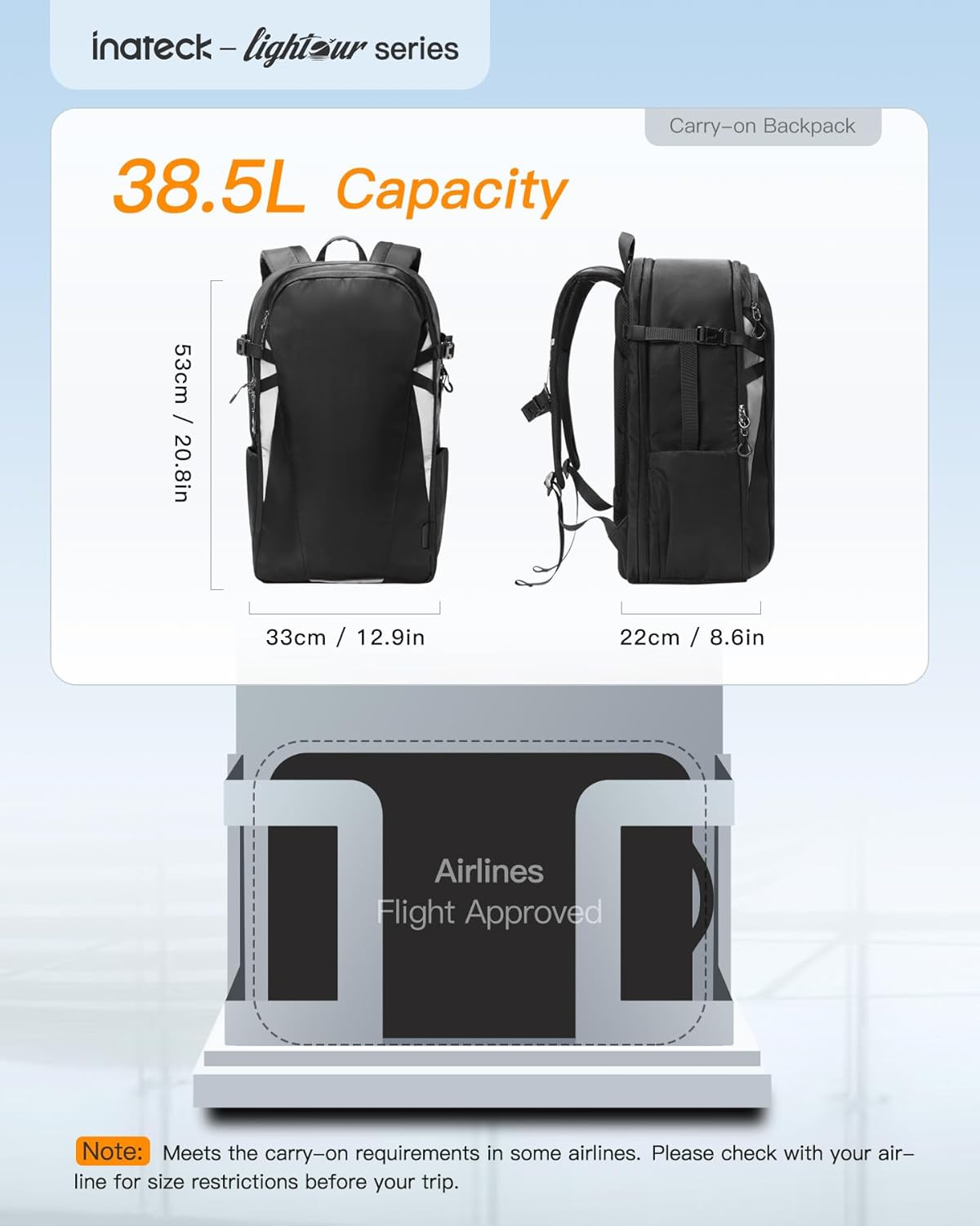 Inateck Lightweight Travel Backpack, Tsa-Friendly Carry-On Backpack, Business Rucksack, Daypack Fits 15.6-17 Inch Laptop and 13 Inch Pad, BP03009 Black image number 4