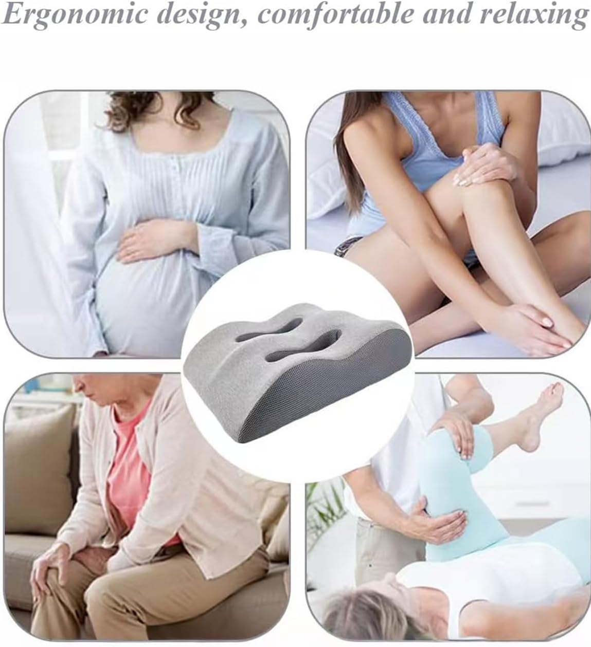 Memory Foam Leg Pillows for Sleeping,Back M Shape Curve, Ergonomic Design, Removable Cover, Breathable Fabric, with Proper Elevation, for Comfortable Posture image number 4