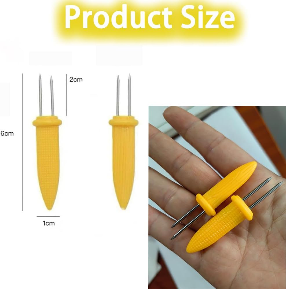 Bluejunior Corn Holders &ndash; Corn on the Cob Forks, Grilling Skewers & Fruit Prongs for BBQ, Kitchen, and Outdoor Cooking (Dual-Prong Design, Secure Grip image number 4