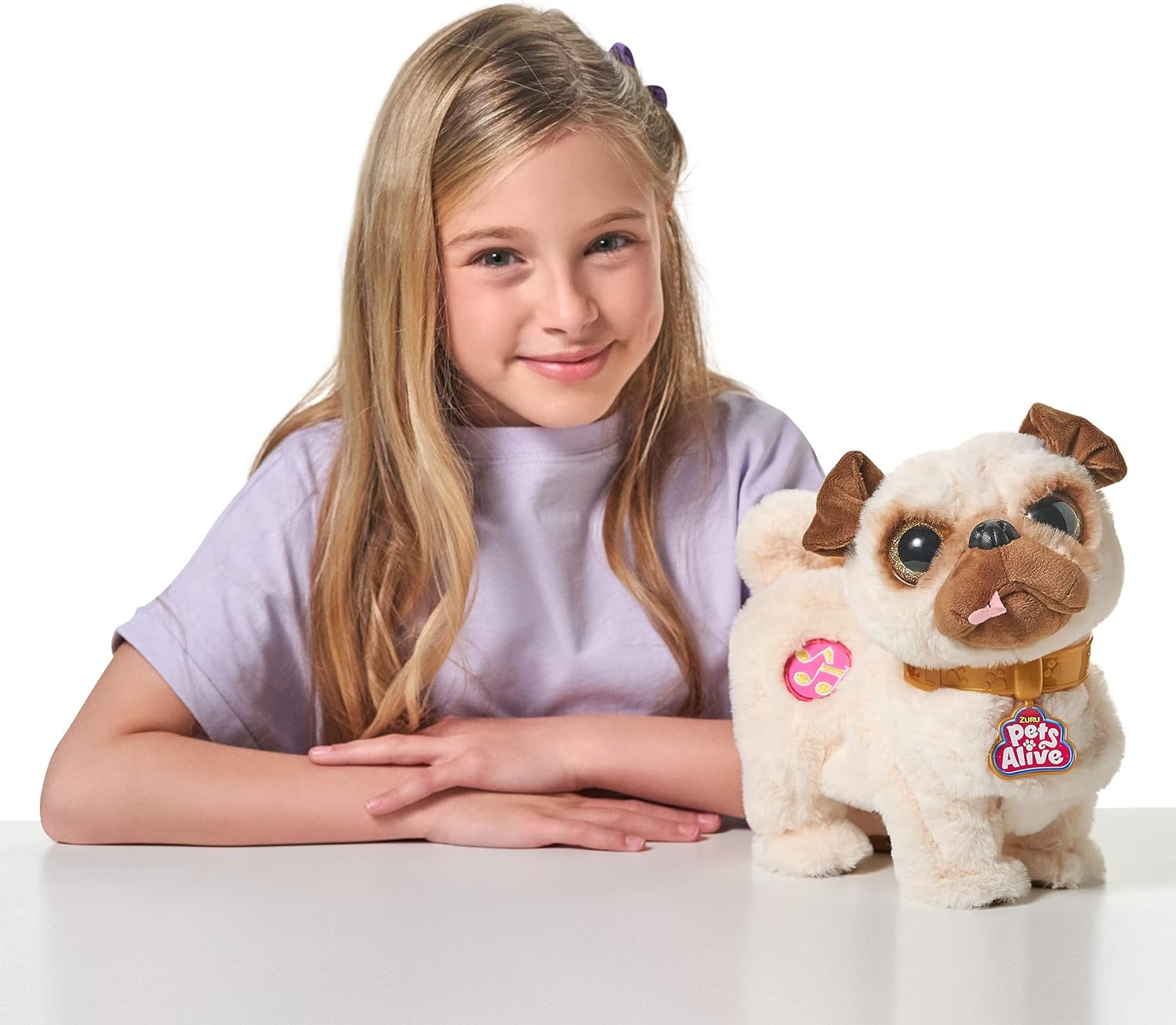 Pets Alive Poppy the Booty Shakin&rsquo; Pug &ndash; Interactive Dancing Plush Puppy by ZURU Robotic Realistic Soft Dog Plush Stuffed Animal Toy for Kids, Girls image number 4