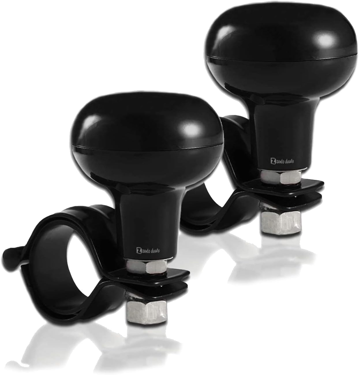 Zento Deals Classic Black Universal Fit Vehicle Steering Wheel Suicide Spinner Premium Quality Power Handles (Black 2) image number 6