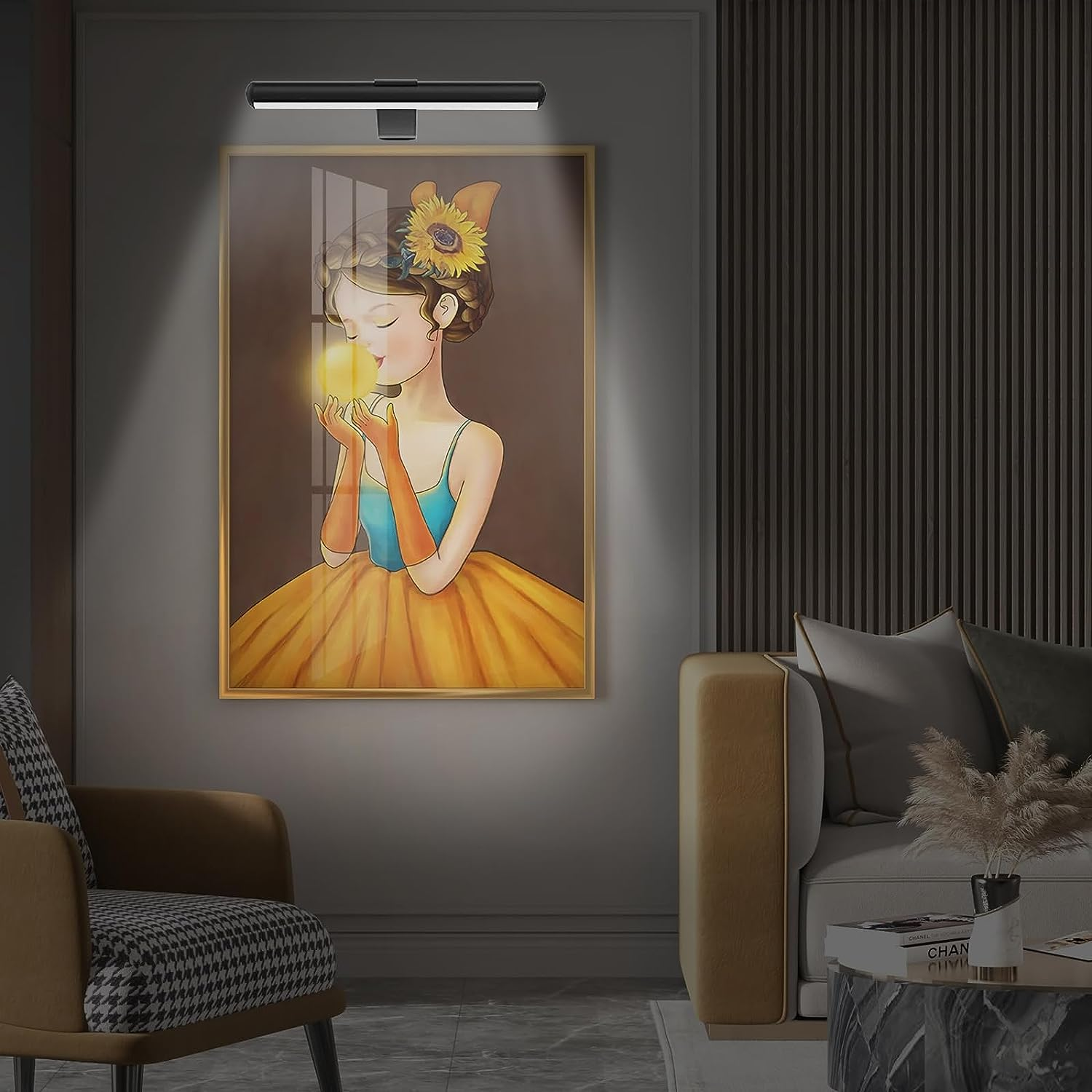 4000Mah Wireless LED Picture Lighting, 3W Rechargeable Wall Light, Dimmable Light with Touch & Remote, 300LM Display Lamp with Timer for Picture Frame Art Dartboard Gallery Mirror image number 1