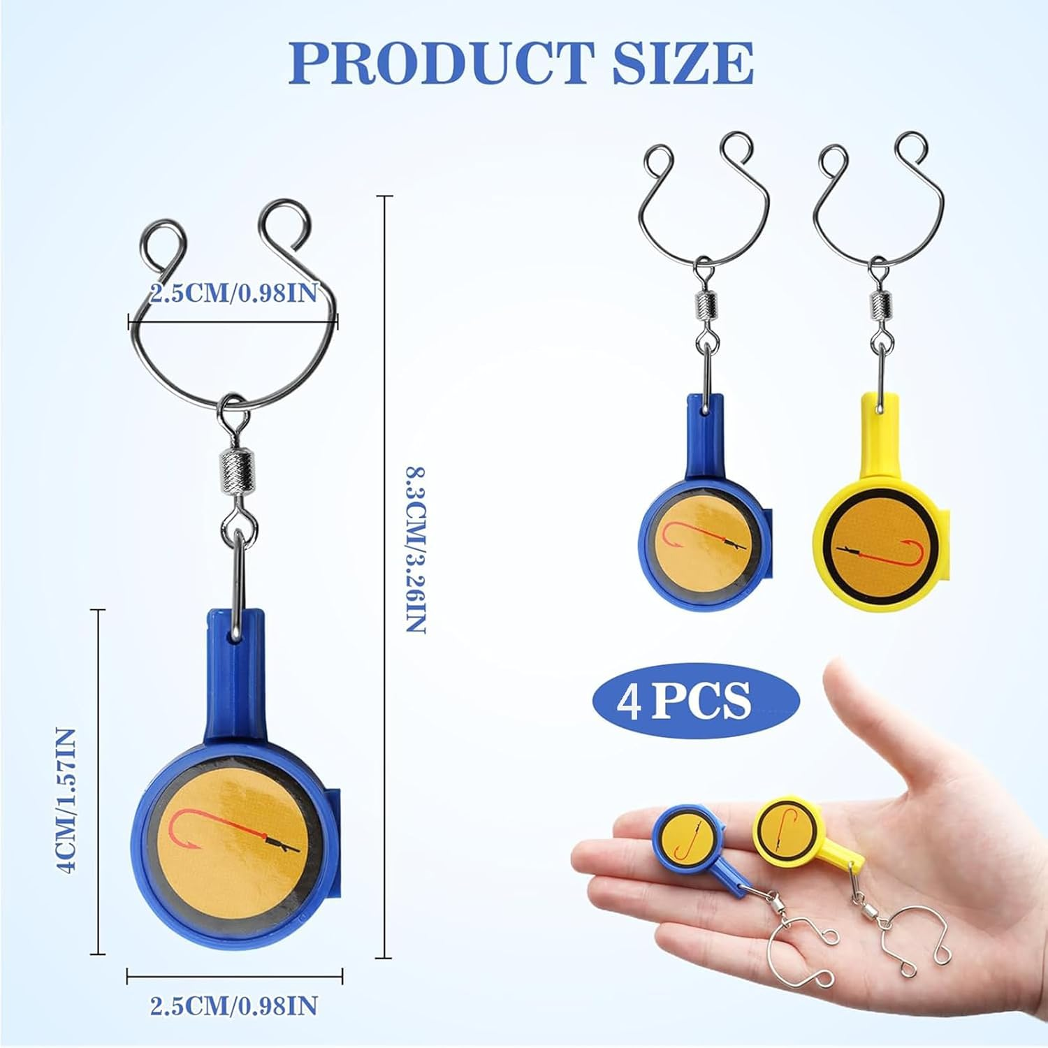 Fokmuaex 4-Piece Fishing Knot Tying Tool Set - Quick & Secure Knot Maker for Ice/Fly Fishing, Protects Hands from Sharp Hooks, Essential Beginner Fishing Accessory with Nail Knot Tool image number 2