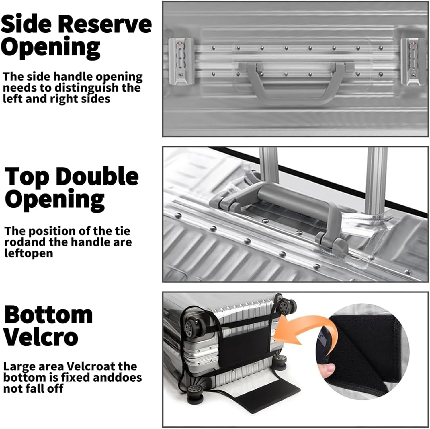 DAWNTREES Luggage Cover,28 Inch Clear PVC Suitcase Cover Protectors Luggage for Wheeled Suitcase,Travel Accessories (28Inch) image number 4