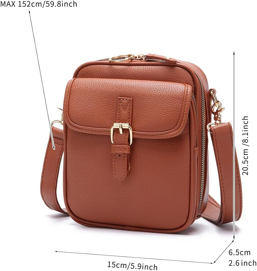 Collaboraten1 Crossbody Leather Bag, Forcipower Crossbody Bag for Women, Vintage Cross Body Shoulder Purse, Anti-Theft image number 6