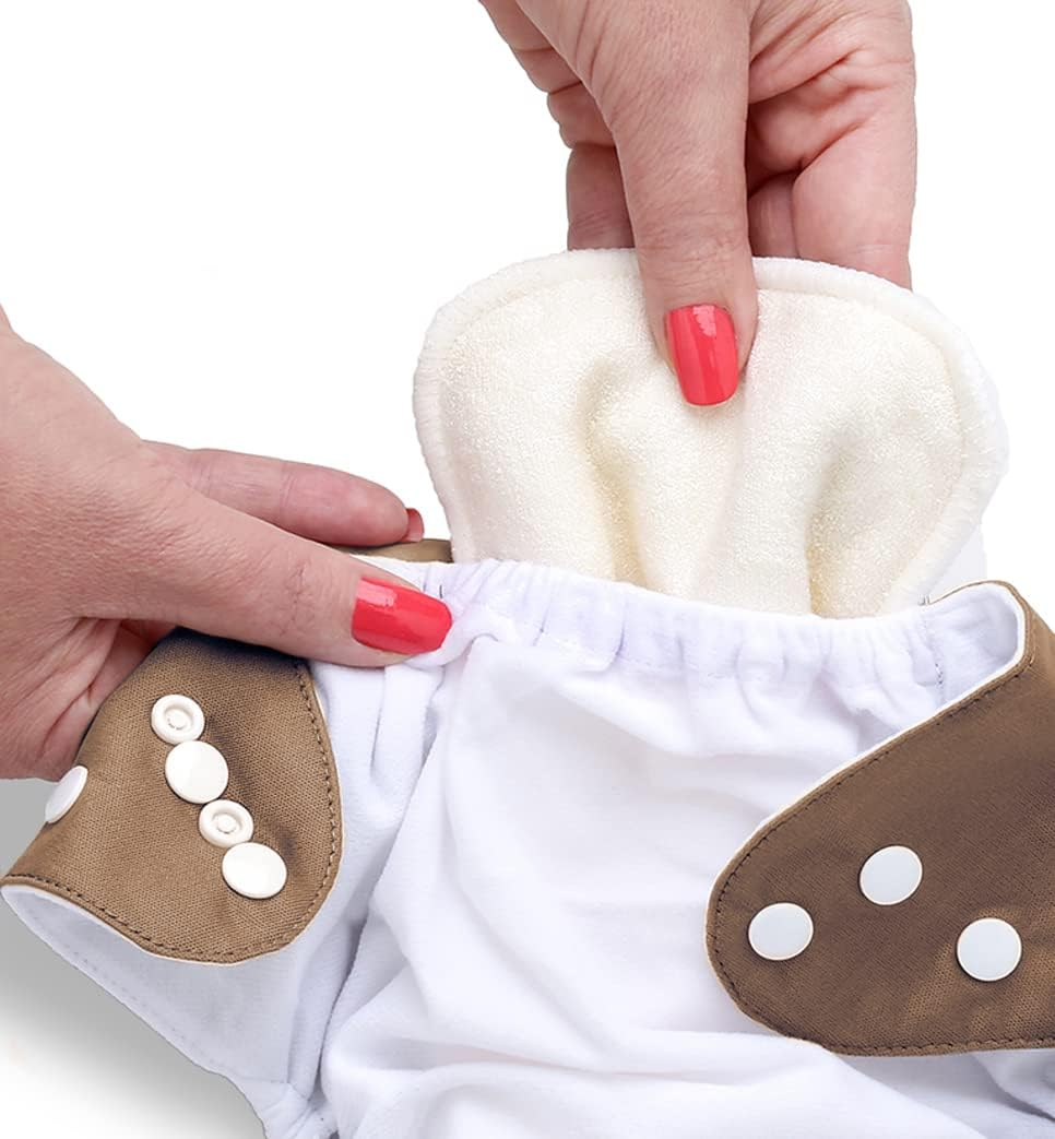 (10 Pack, Soft Bamboo) - Bamboo Cloth Nappy Inserts for Pocket or Cover Nappies from Nora'S Nursery - One Size Fits All (10 Pack, Soft Bamboo) image number 4