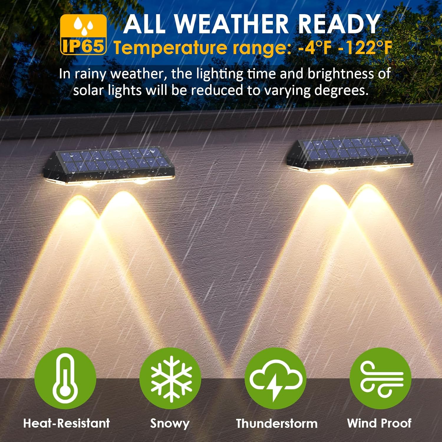 Solar Fence Lights Outdoor - 2700/4000/6000K 3 Mode, IP65 Waterproof Fence Solar Lights Outdoor, Solar Deck Lights for Outside, Backyard/Railing/Step/Patio/Deck Fence/Stair Railings and Wall (8 Pack) image number 2