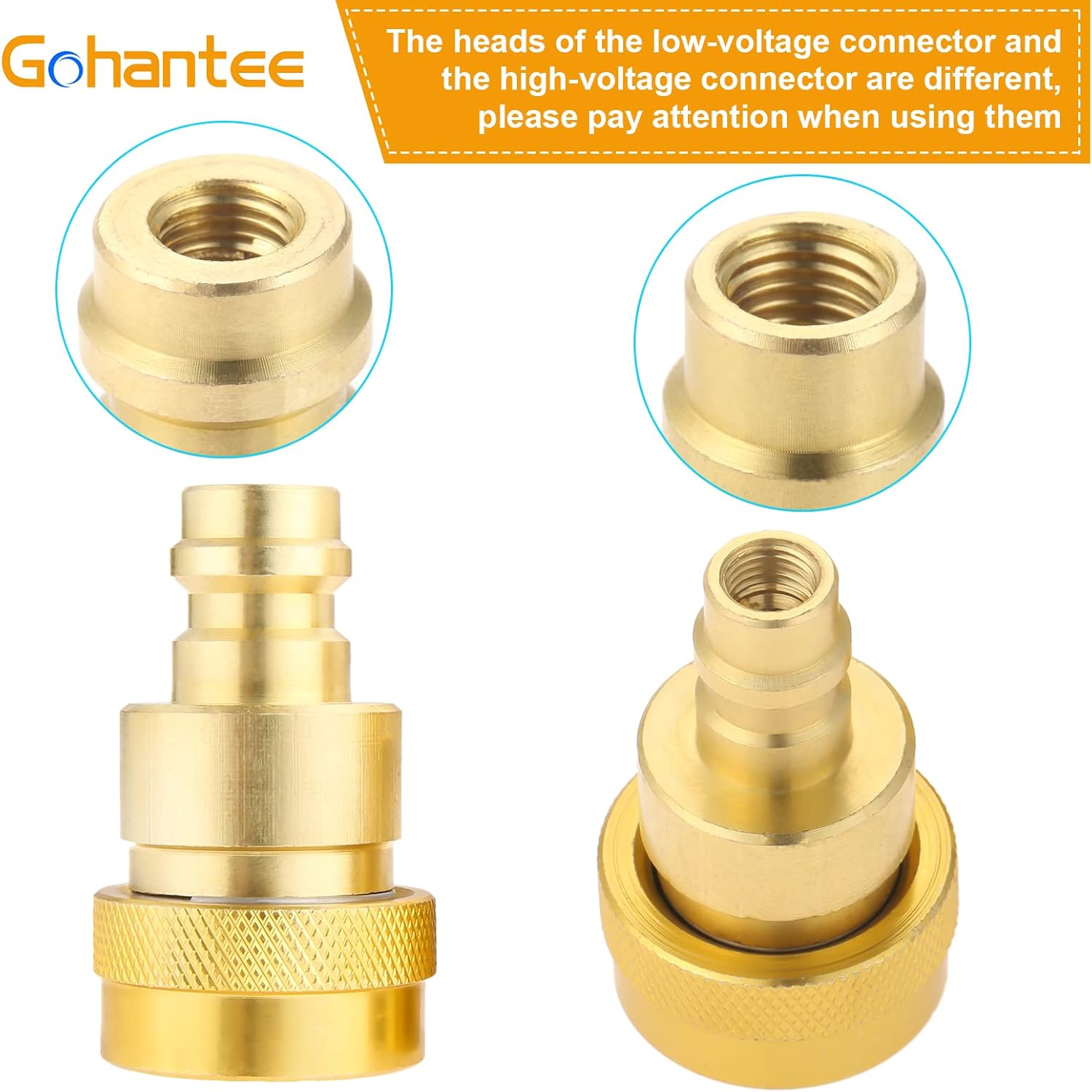 Gohantee R134A to R1234Yf Adapter, R1234Yf Conversion Kit, Air Conditioner R134A to R1234Yf Quick Adapter Adjustable High and Low Voltage Connector Compatible with R1234Yf Refrigerant System image number 5