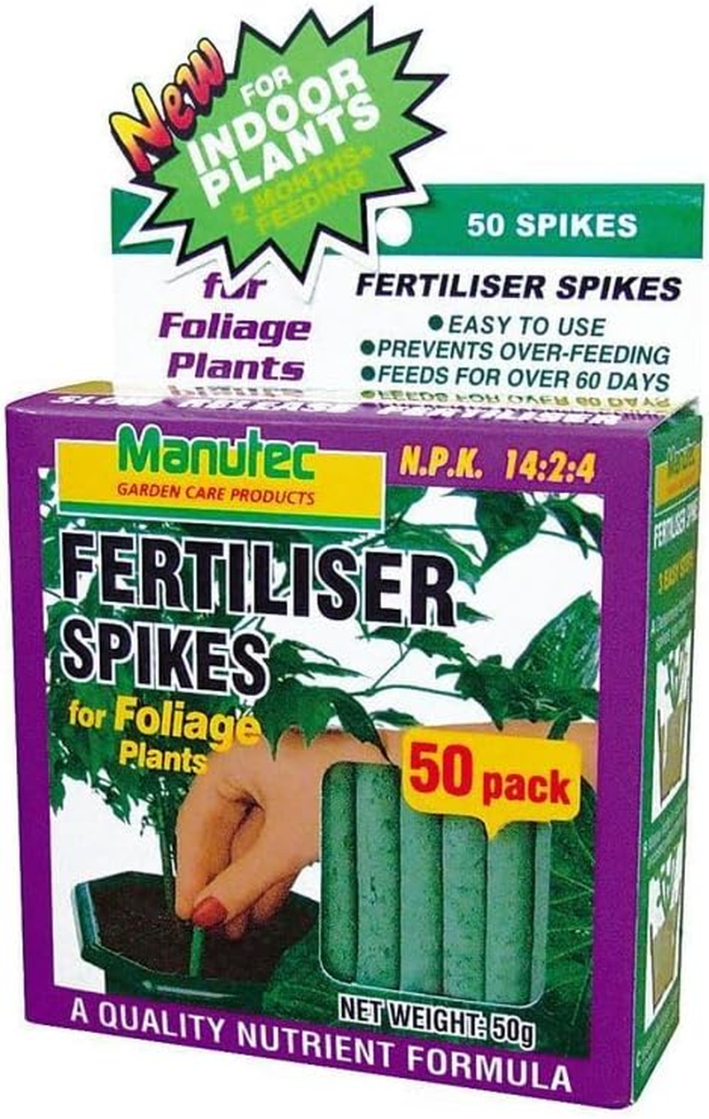 Manutec Fertiliser Spikes for Foliage Plants (Pack of 50)