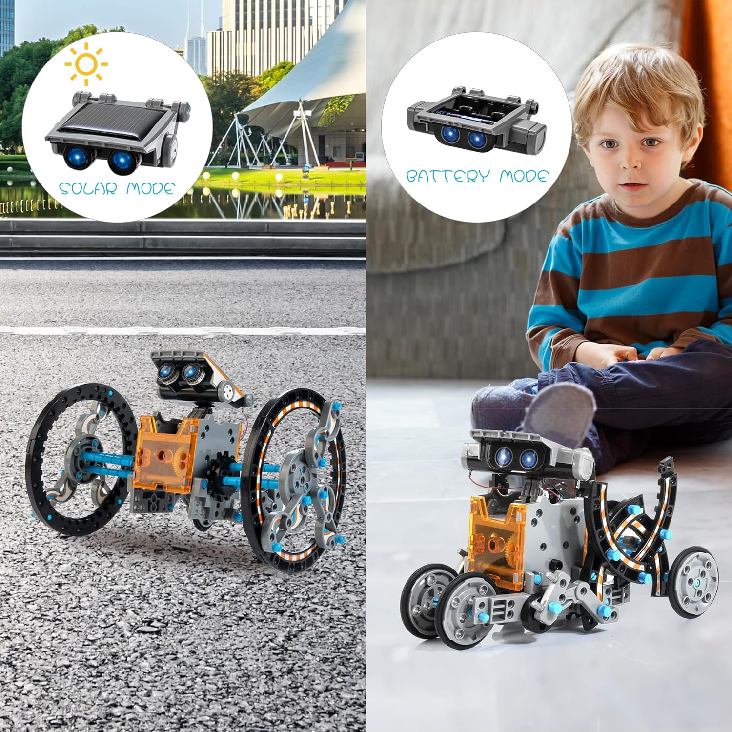Bravmate Solar Robot Toy for Children from 10+ Years, 14-In-1 STEM Toy, DIY Construction Kit for Robot Kit by Solar Energy, Gift Boy for Children Boys 10 11 12+ Years image number 2