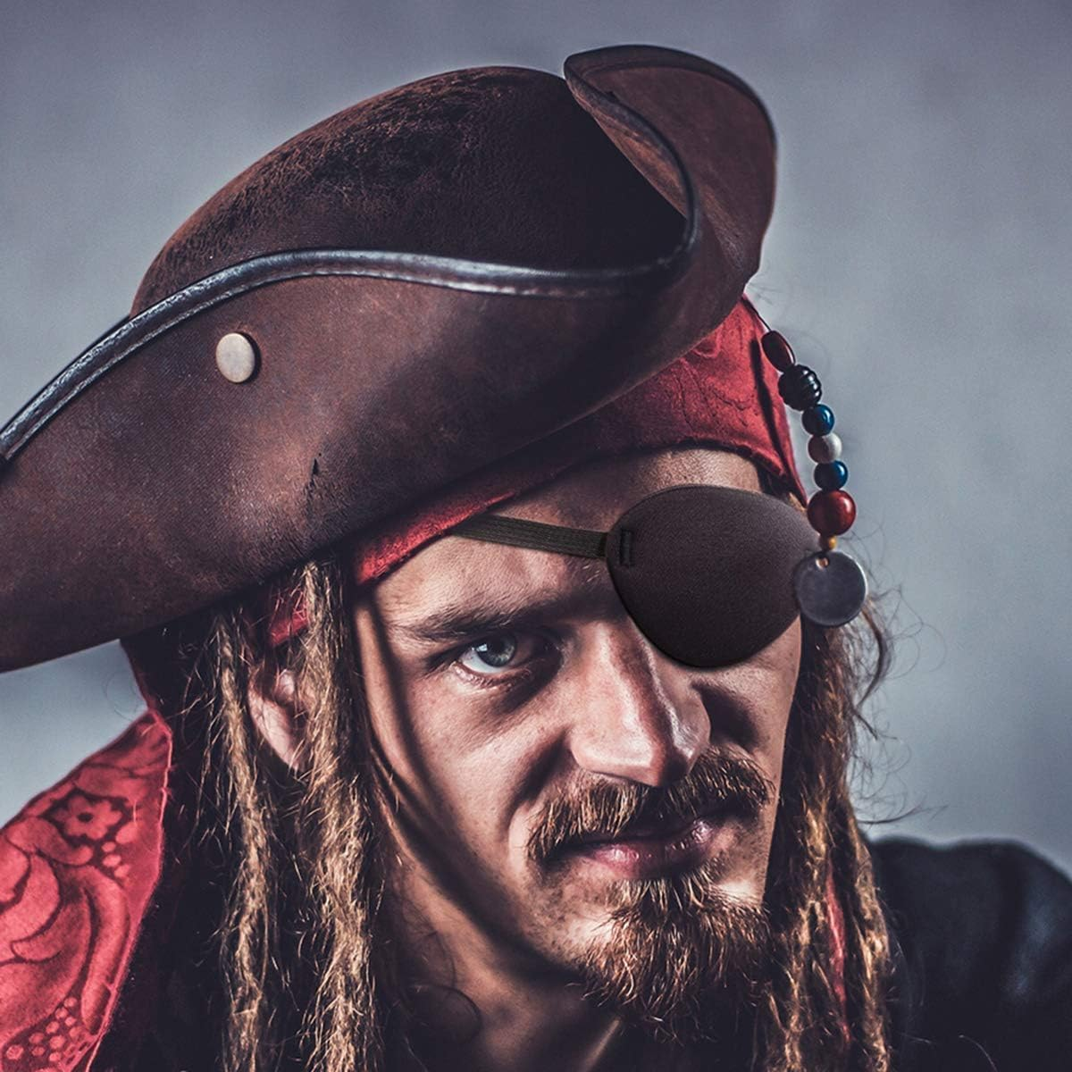 1 Pcs Eye Patches Pirate Mask Eyepatch for Lazy Eye Black Eye Patch for Glasses for Adults Kids Children Halloween Christmas Cosplay Pirate Theme Costume