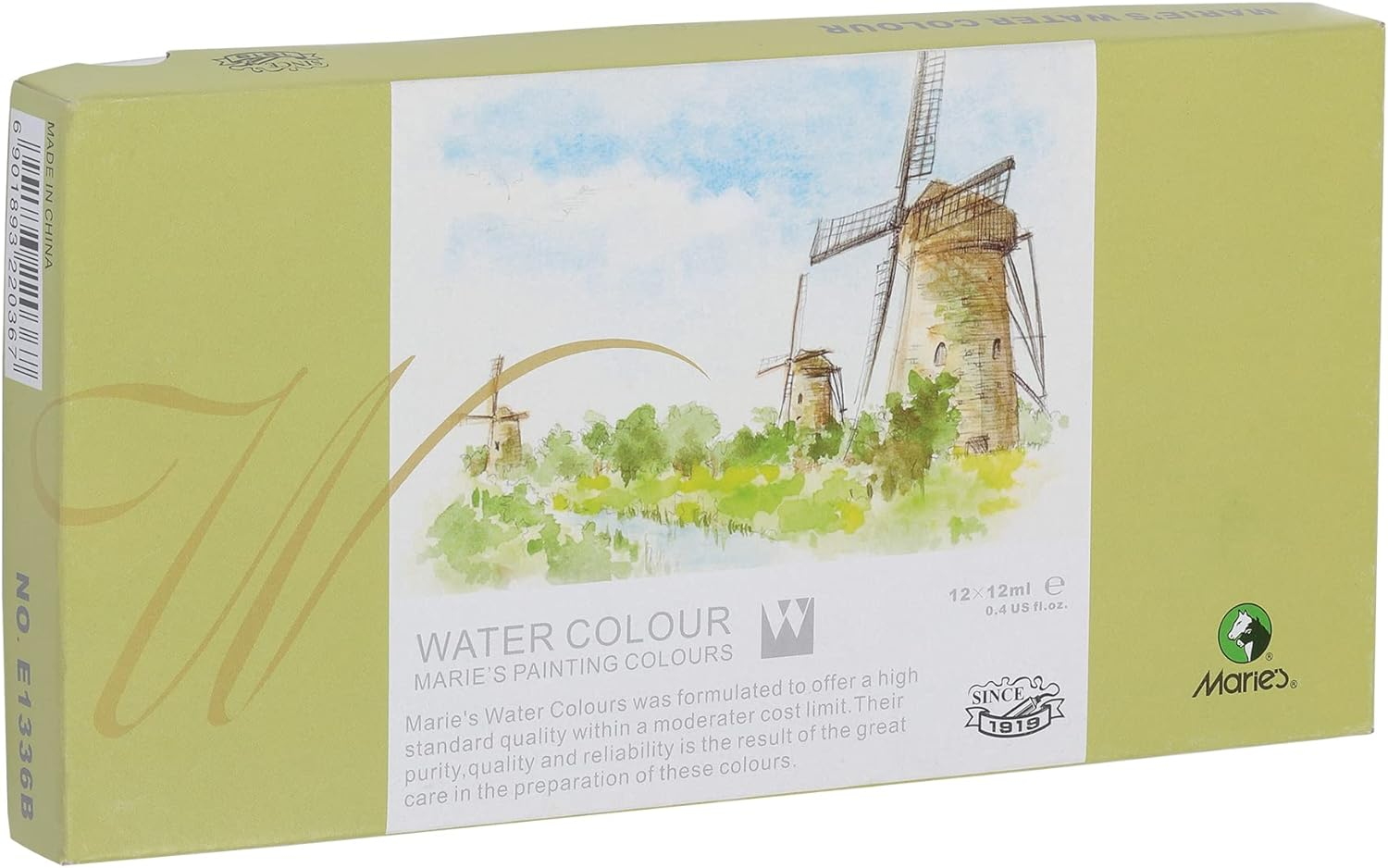 Marie'S Student Watercolor Set, Extra Fine Highly Pigmented Paint Set - 12Ml Tubes - Assorted Colors - [Set of 12] image number 3