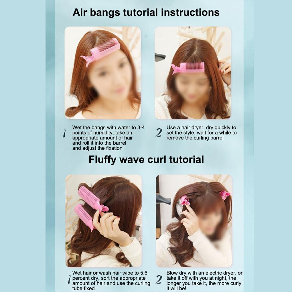 SUIOPPYUW Hair Root Clips Volumizing Fluffy Curling Bang Rollers Household Washable Reusable Plastic Heatless Hairpins Accessories, 3PCS image number 6