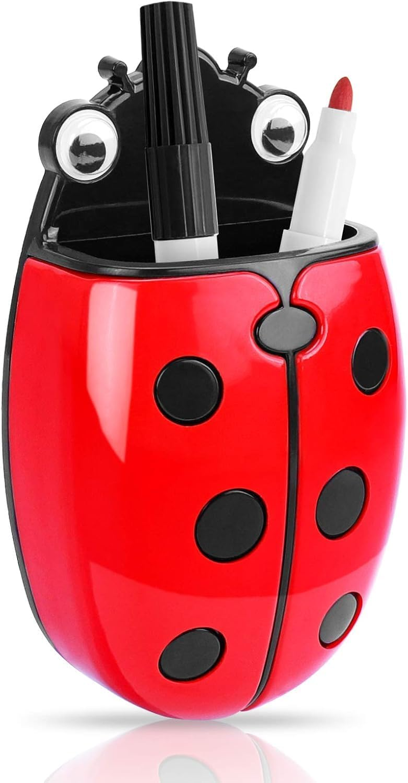 Magnetic Whiteboard Eraser,Dry Erase Eraser,Whiteboard Markers Eraser,2 in 1 Cute Dry Erase Erasers and Marker Holder for Whiteboard,Refrigerator,Suitable for Classroom,Home and Office (Red, One Size) image number 4