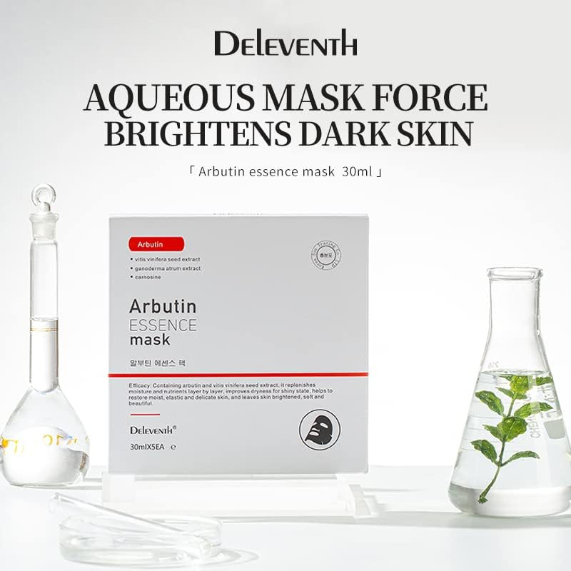 Deleventh Korea &Alpha;-Arbutin Essence Facial Mask 30Ml&times;5Pcs / Anti-Wrinkle, Moisturizing, and Balancing Skin Moisture and Oil for Elastic and Tender Skin, Reduce Rough Dry Lines and Remove Blackheads image number 5