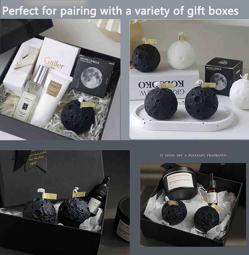 Scented Candle- Moon Surface Design Scented Soy Blend Candle, Scented Candles for Home Decor and Aromatherapy(Ebony Chenxiang)