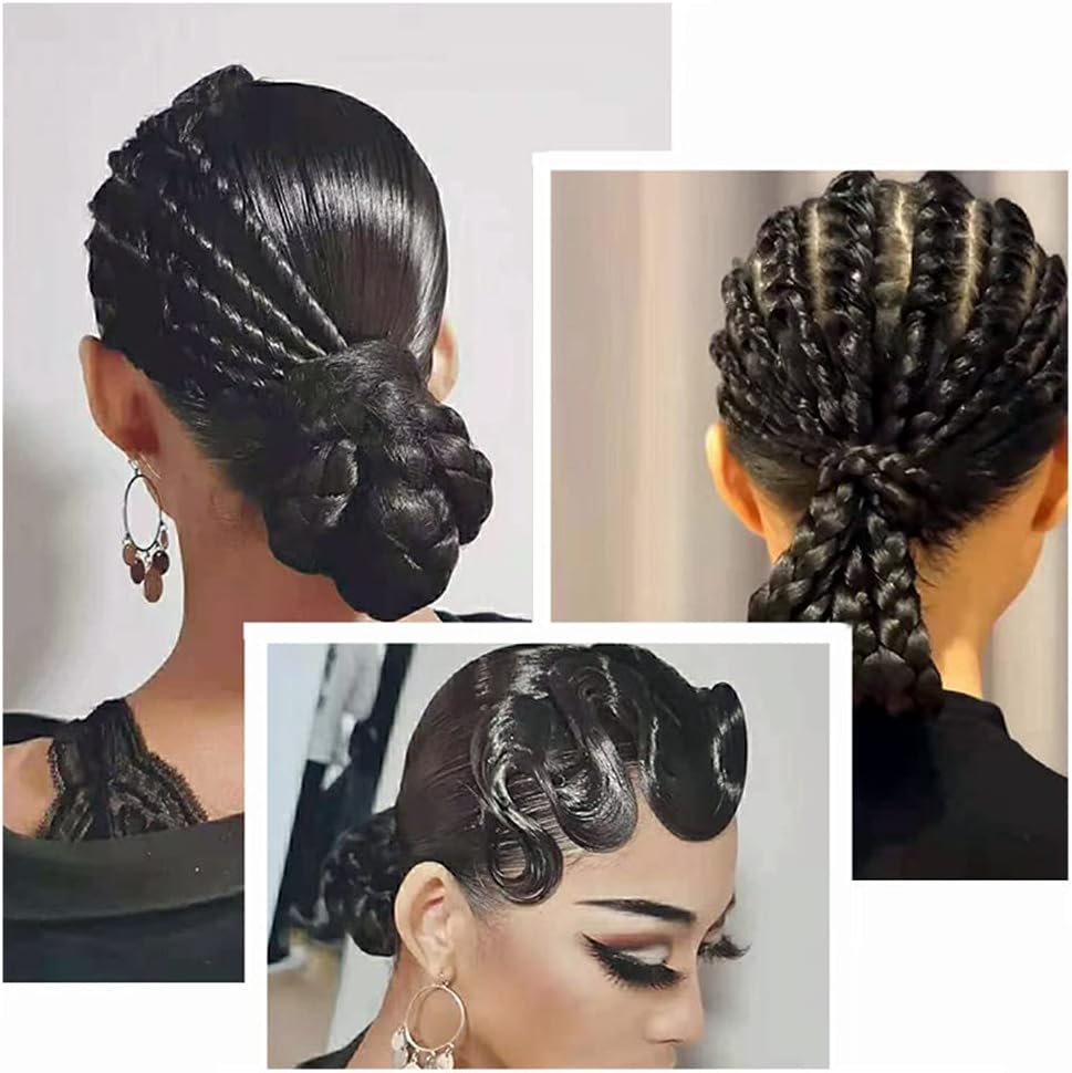 3PCS Smoothing Brush Ponytails Edge Teasing Brush Sleek Ponytails Hair Brush for Ballroom Dancing Dance Competition Hair Styling image number 2