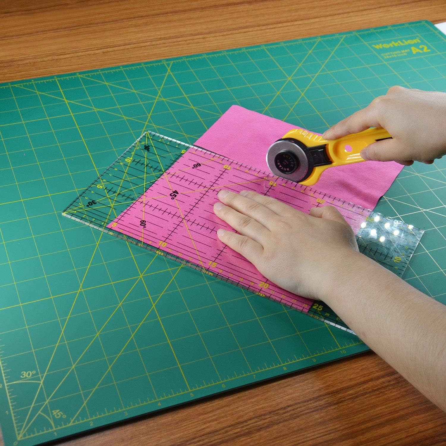 WORKLION 18'' X 24'' Large Self Healing PVC Cutting Mat, Double Sided, Gridded Rotary Cutting Board for Craft, Fabric, Quilting, Sewing, Scrapbooking - Art Project image number 2