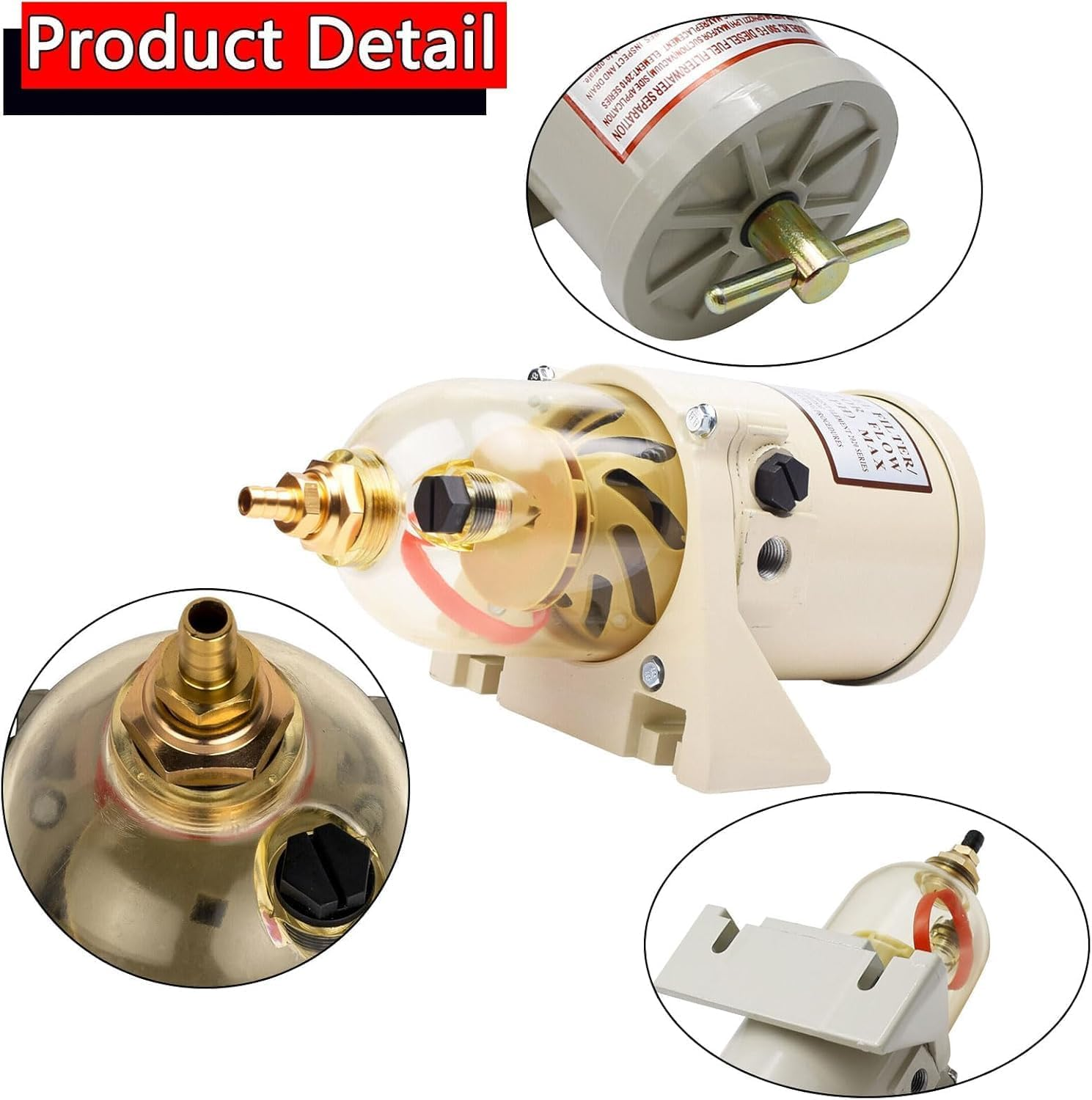 500FG Diesel Fuel Filter Boat Water Separator Fuel Filter 500FH for Turbine Marine Engines/Trucks Diesel Engine Oil-Water Separator image number 3